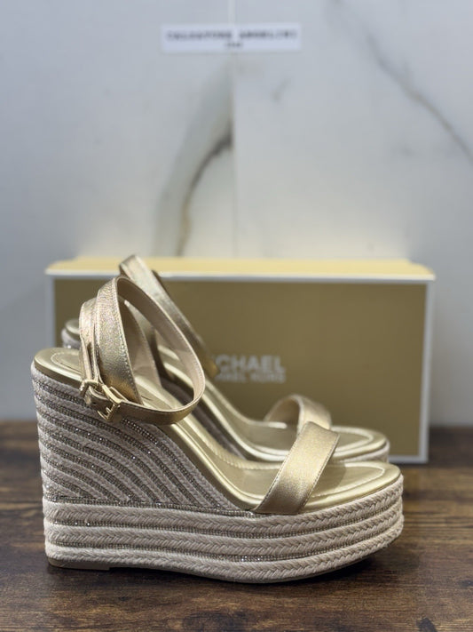 Michael Kors Sandalo Leighton Zeppa Gold  Donna 39.5