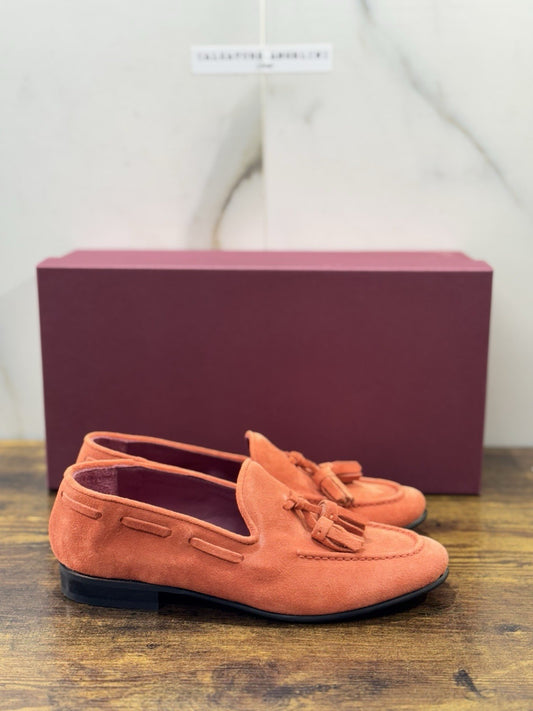 Seboy’s Mocassino  Pelle Suede Arancio Nappine  Casual Donna 36