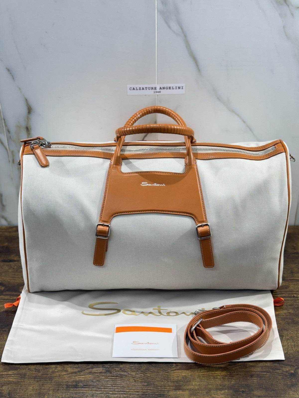 Borsone  Weekend Viaggio Santoni  Travel Bag Santoni Men Business Arancio