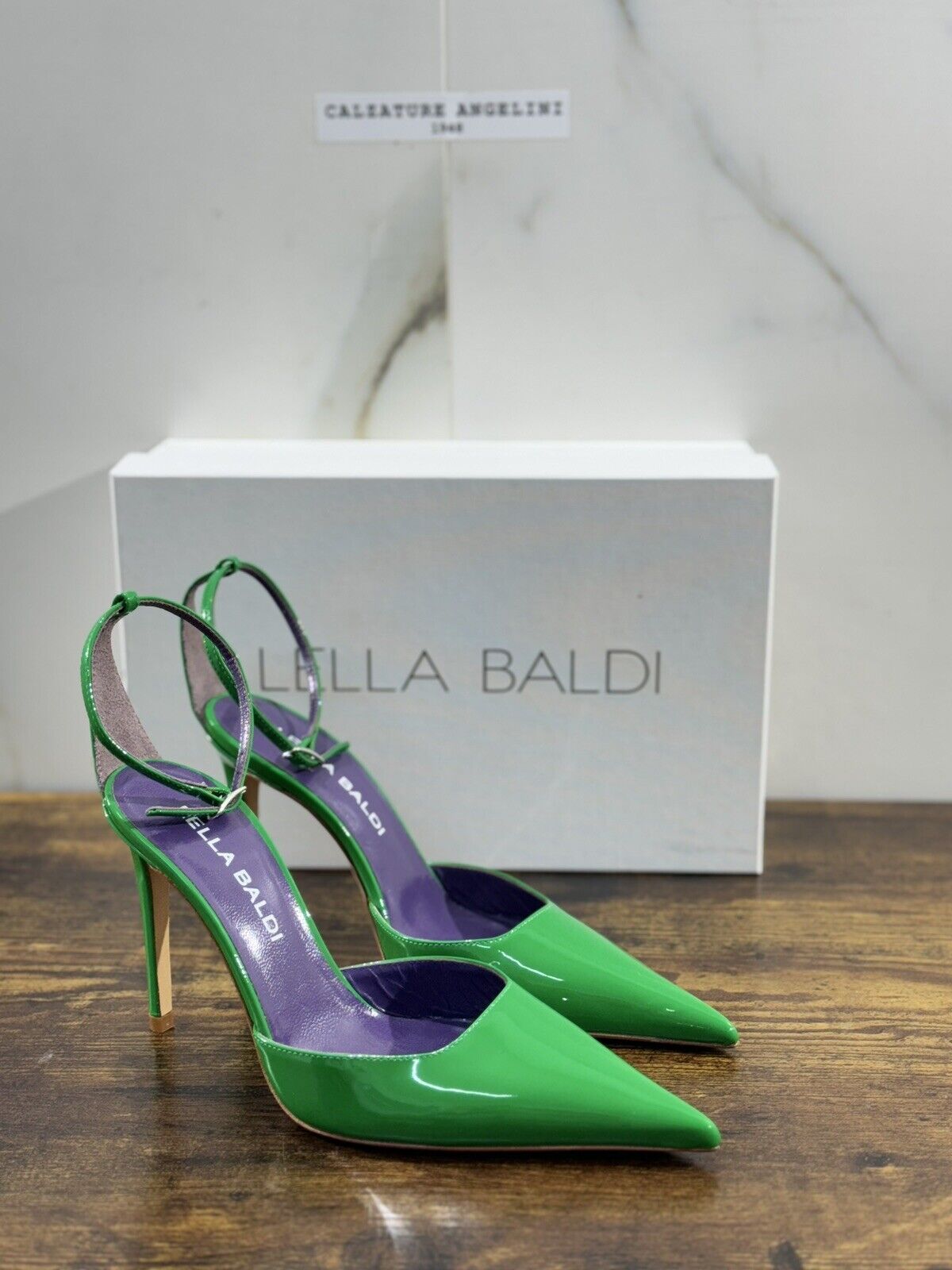 Lella Baldi Sandalo Donna Vernice Verde   Luxury Woman Sandal 39