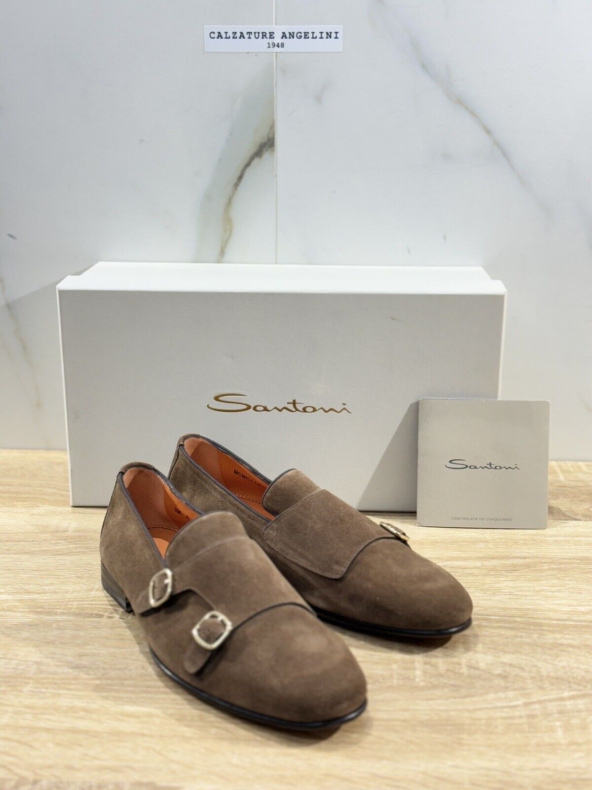 Santoni Mocassino   Uomo Double Buckle Suede    Luxury Men Santoni   42