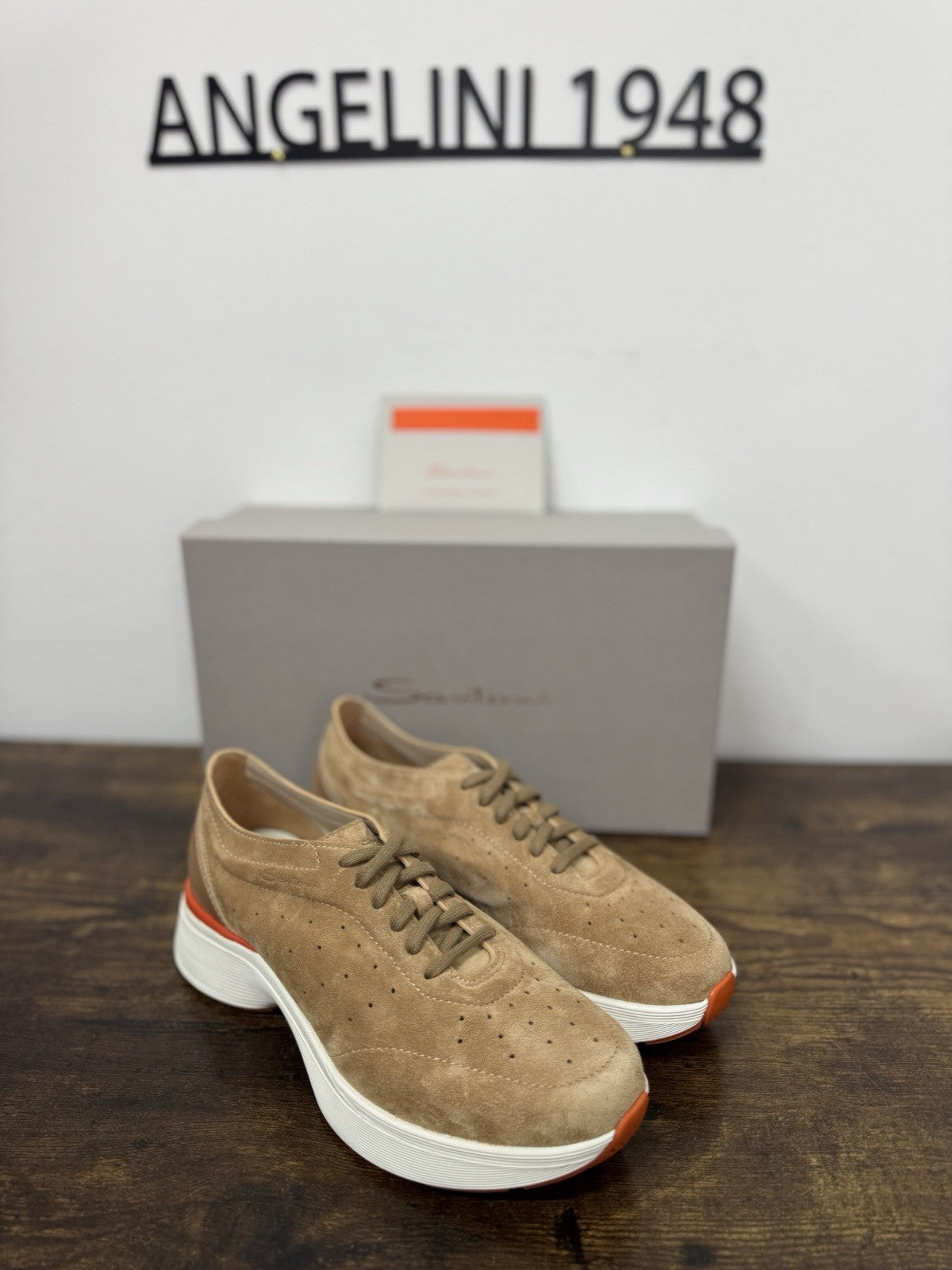 Santoni Sneaker Easy Bounce Suede Beige Casual Scarpa Santoni 38