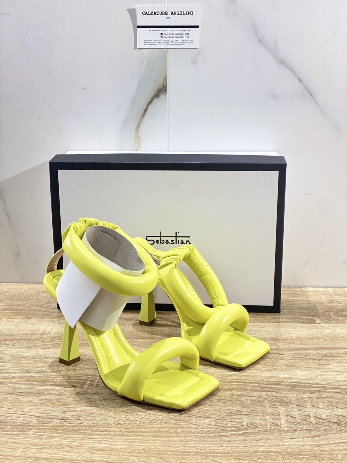 Sebastian Sandalo Donna S8558 Tubolare In Nappa Yellow Luxury Woman Sandal 37