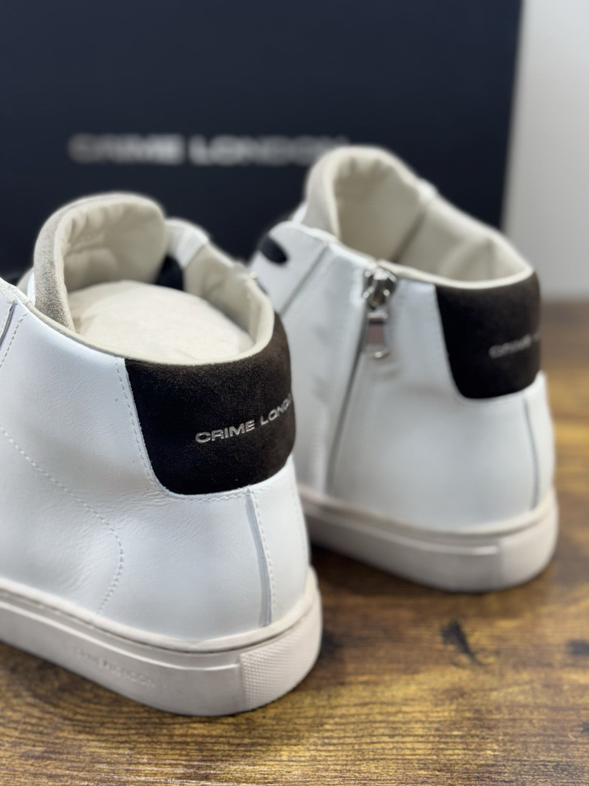Crime London Sneaker Uomo High  Essential      Pelle  Bianco Casual Men Shoes 41