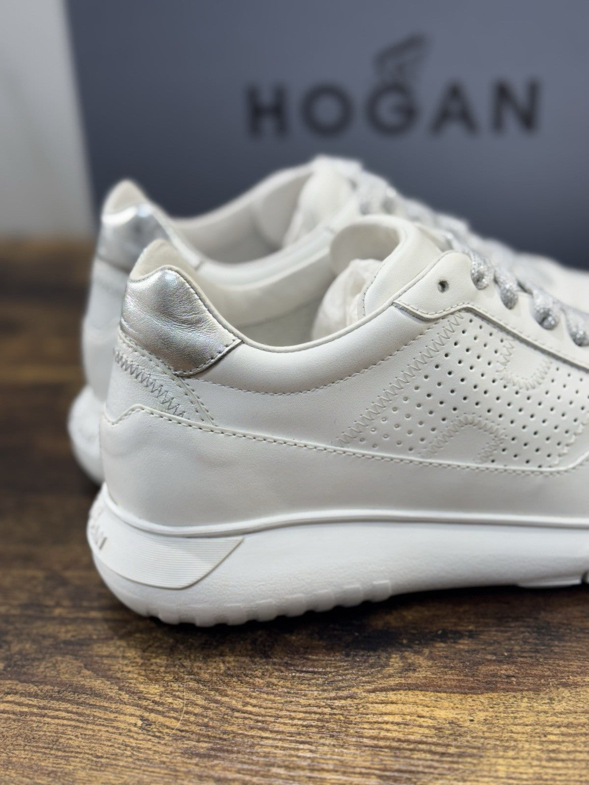 Hogan Interactive 3 Sneaker Pelle Bianca Argento Casual Hogan Donna 38.5