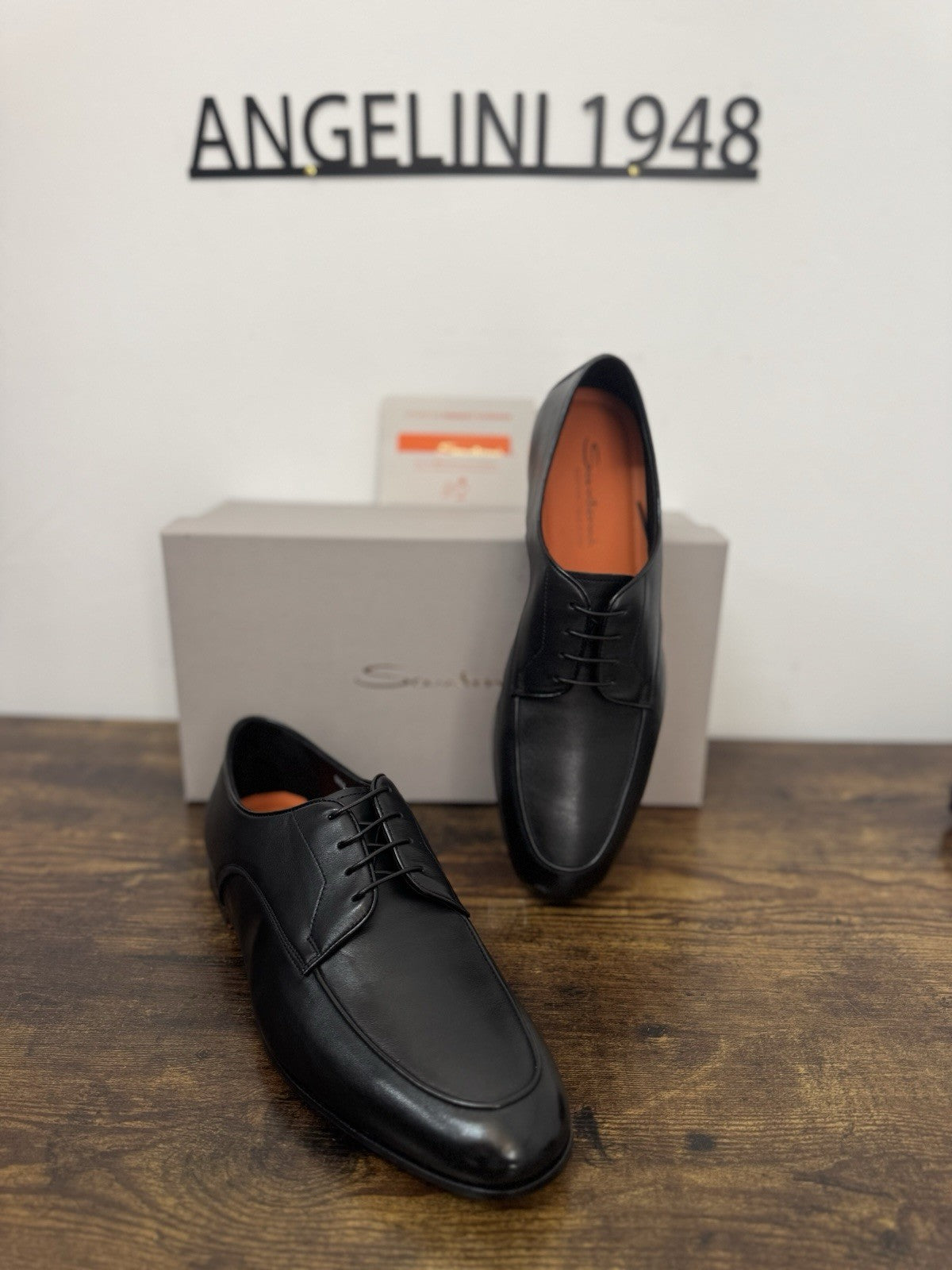 Santoni Derby Super Soft Goodyear Pelle Nero Luxury Scarpa Santoni Uomo 45
