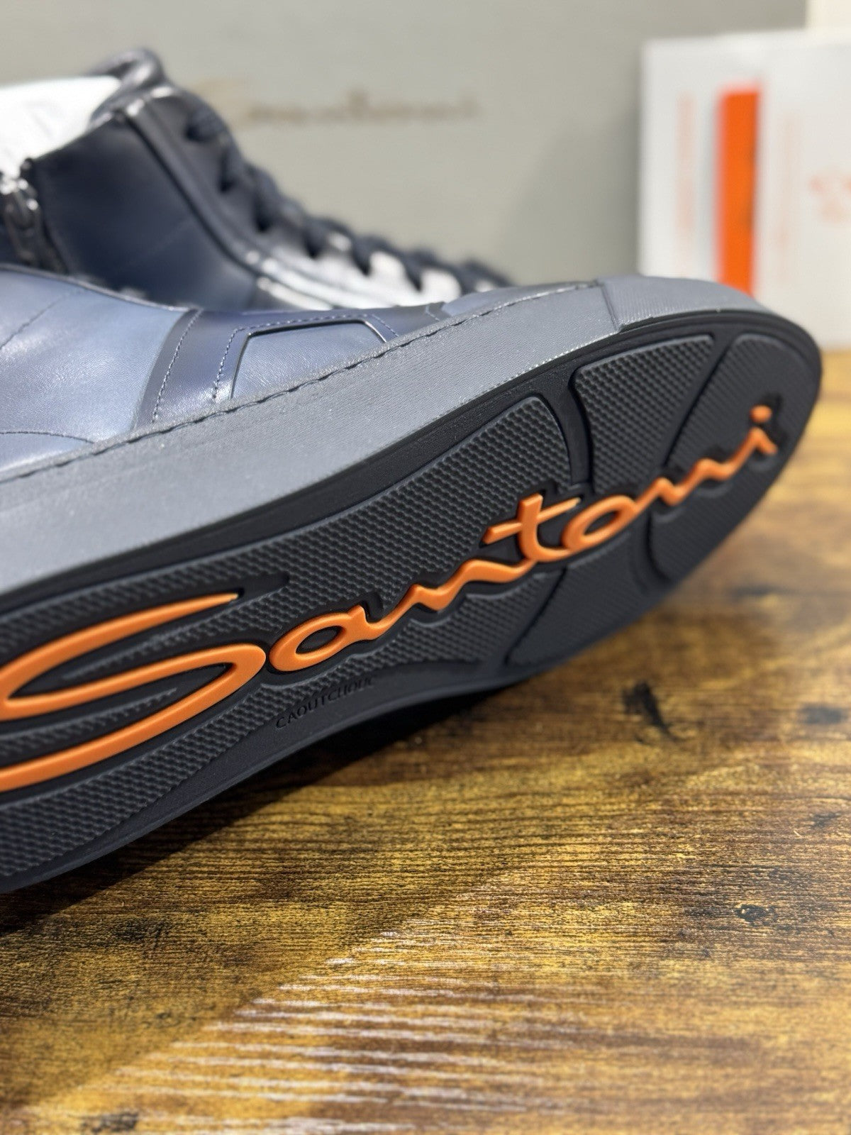 Santoni Sneaker Pelle Blu Luxury Men Santoni Shoes Icon Uomo 41