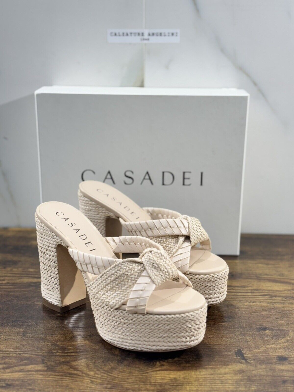 Casadei Sandalo Donna Con Tacco Pelle Beige Luxury Casadei 40