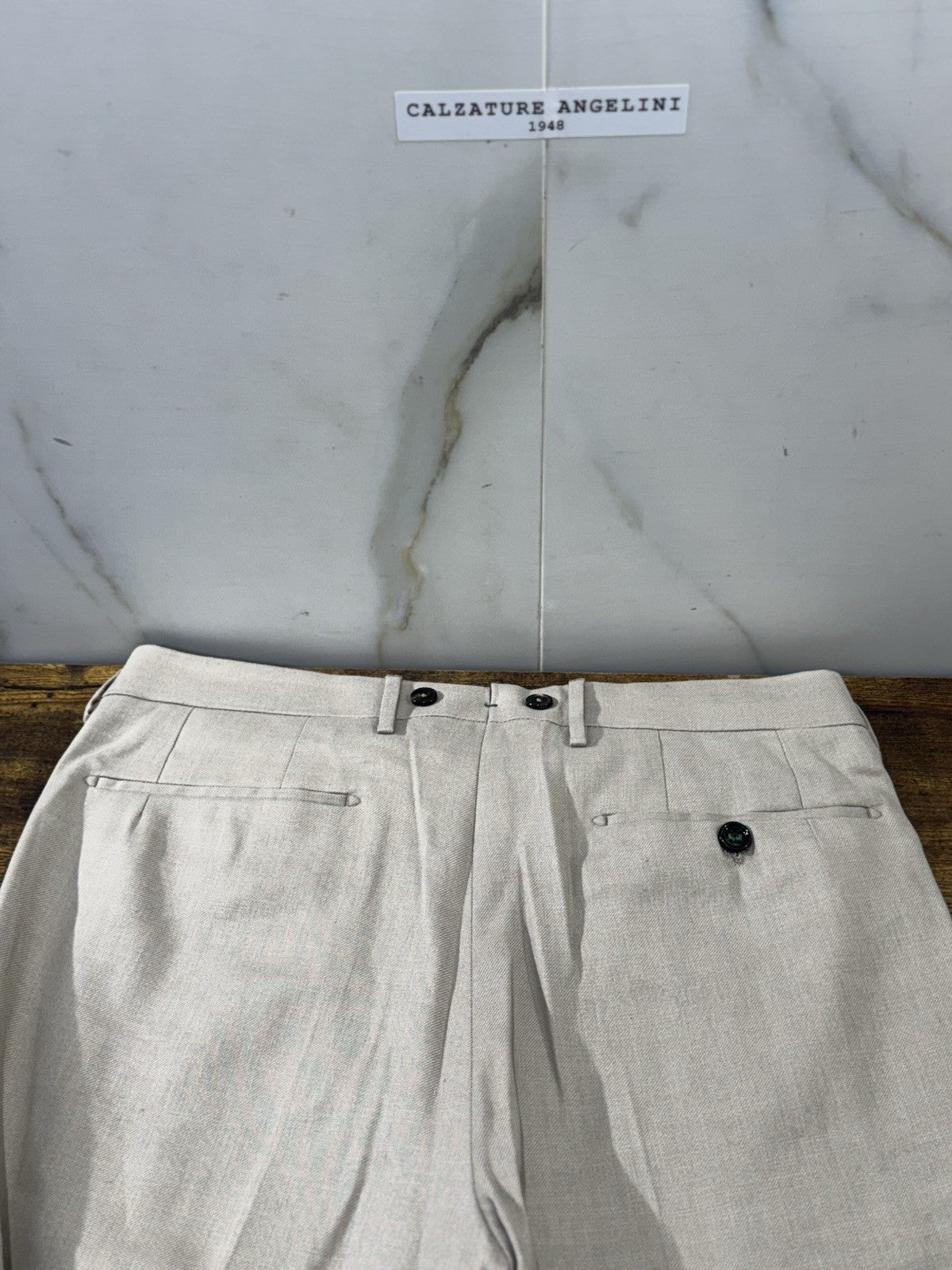 Berwich Pantalone Cotone E Lino Barber Long Beige  Made in Italy  Uomo 46