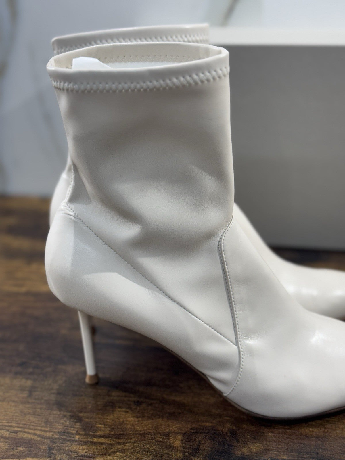 Sergio Levantesi Stivaletto  Pelle. Gesso  Tacco   Luxury Made In Italy Donna 41