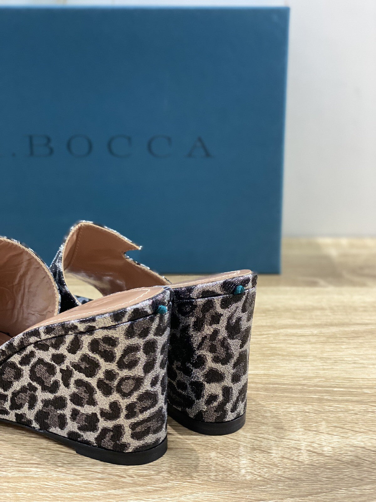 A.Bocca Sandalo Zeppa Donna Pelle Nero Glitter luxury woman Shoe  A.Bocca  41