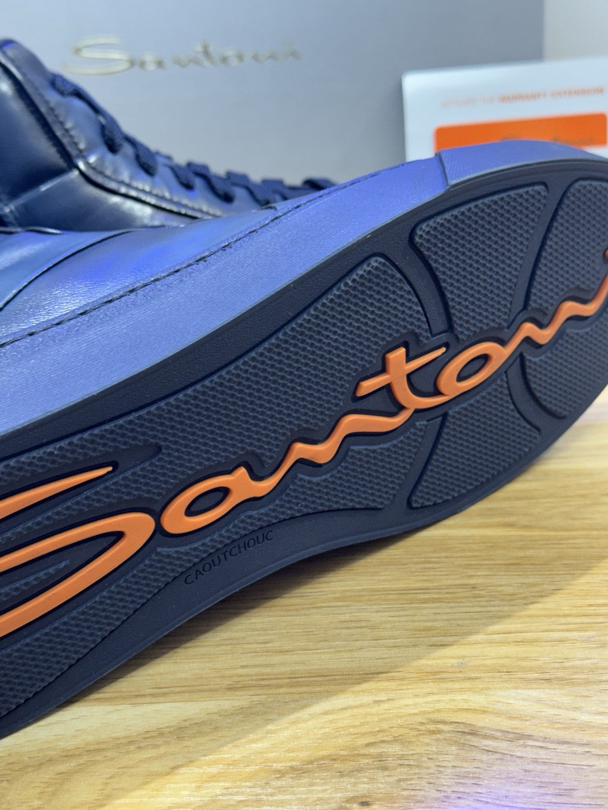 Santoni Icon  High Sneaker Pelle   Blu  Luxury Santoni Scarpa Uomo 43