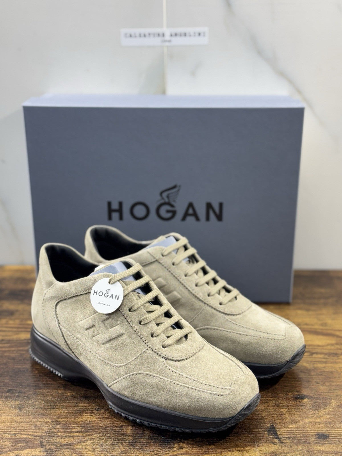 hogan interactive Sneaker Pelle Suede Argilla   Uomo 42.5