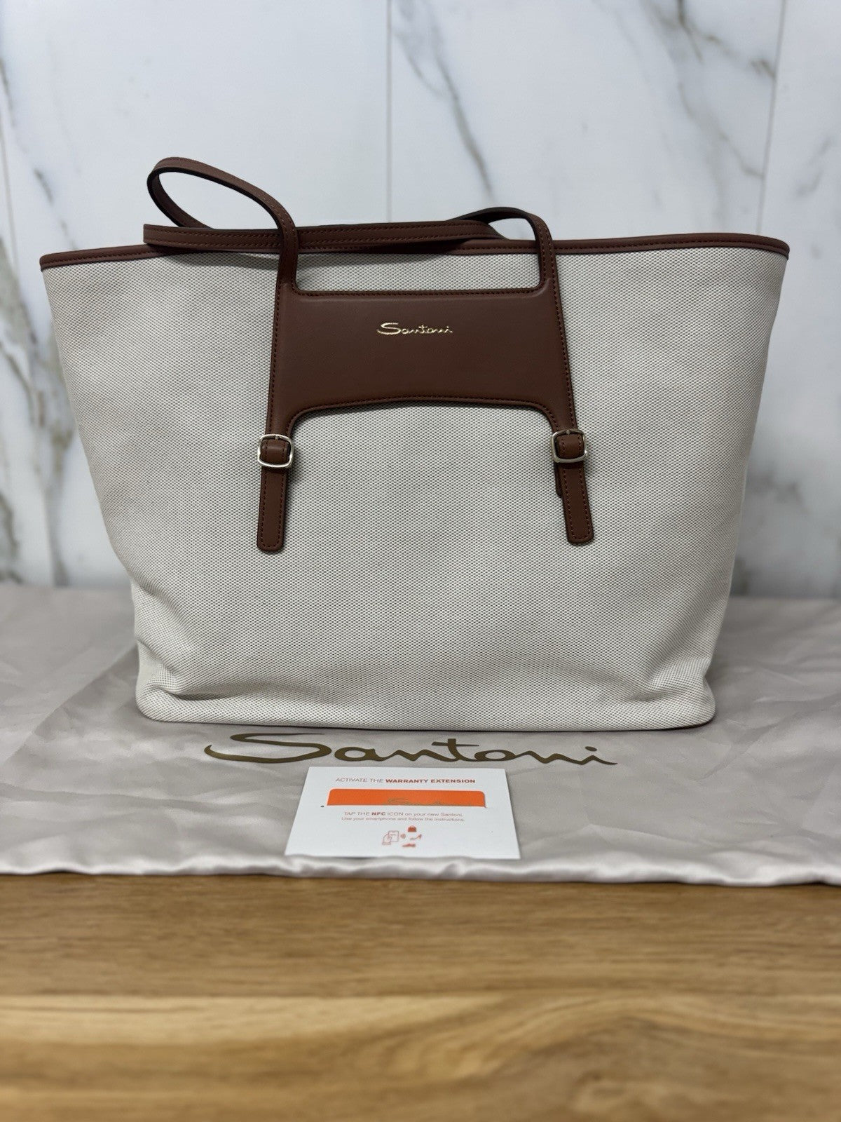 Santoni Borsa Maxi Shopping  Pelle Cuoio Luxury Santoni Borsa Donna