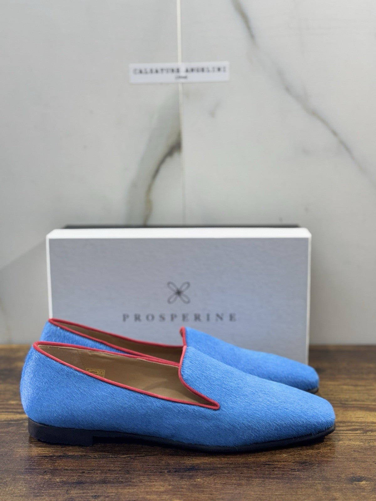 Prosperine mocassino donna in Cavallino      luxury made in italy 41 Celeste