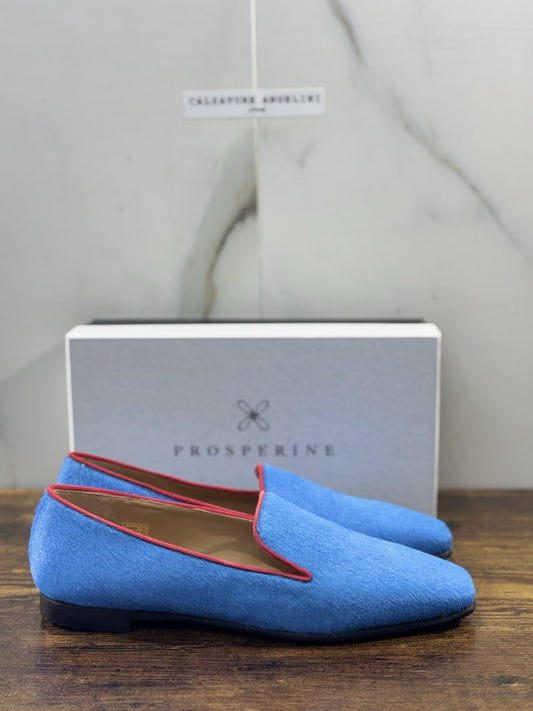 Prosperine mocassino donna in Cavallino      luxury made in italy 41 Celeste