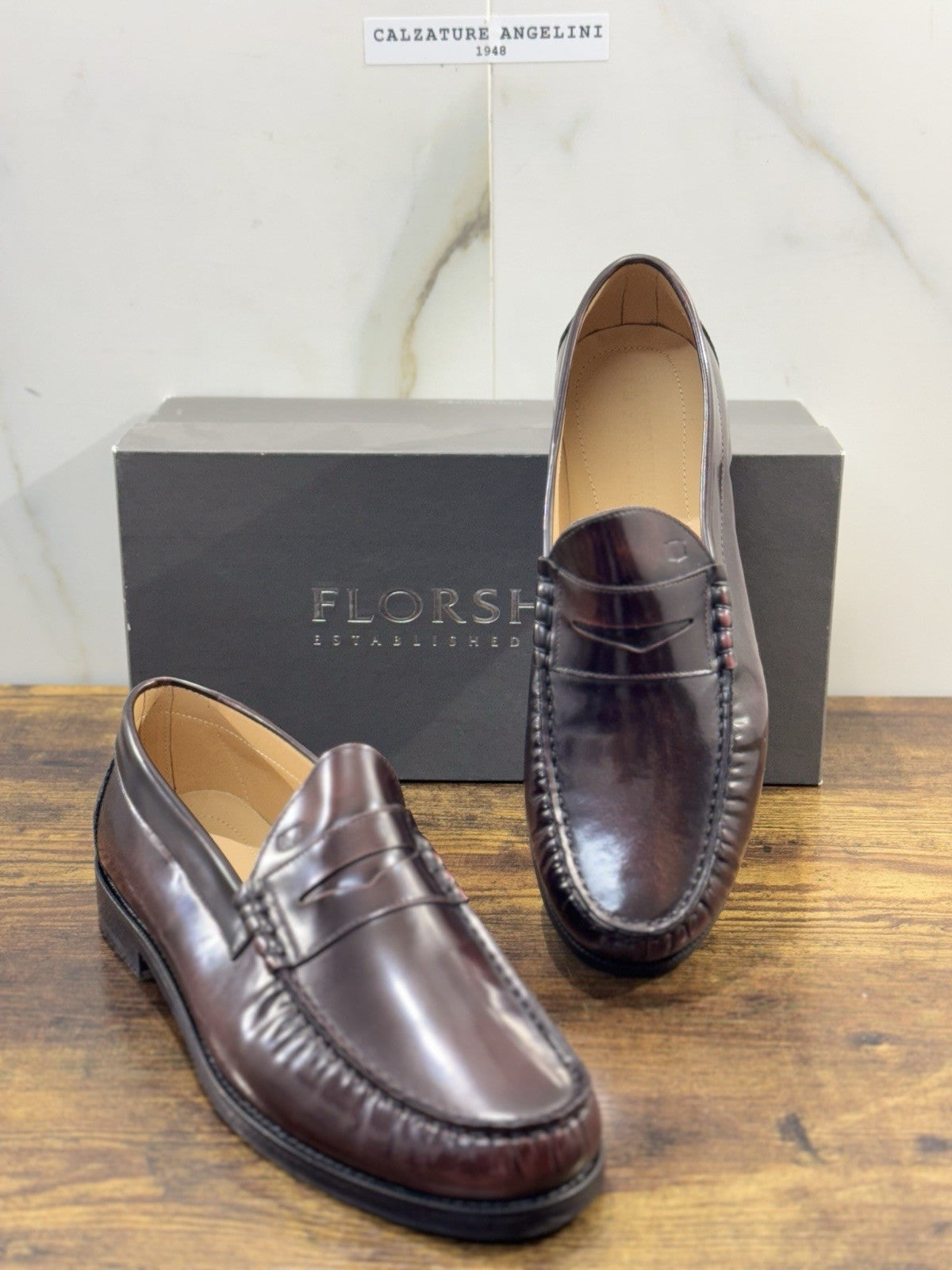Florsheim Mocassino Pelle Bordo’ Spazzolato Casual Loafer Uomo 44