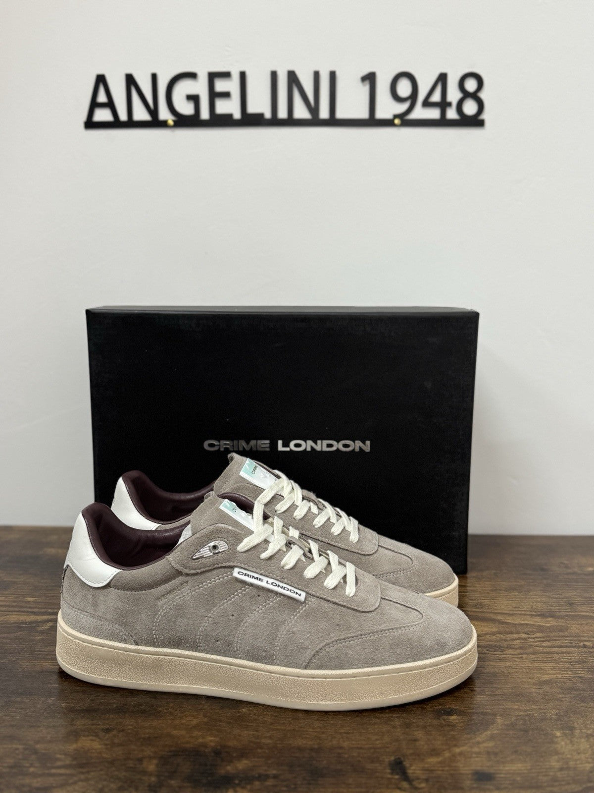 Crime London Sneaker Wembley Suede Grey Casual Uomo 42