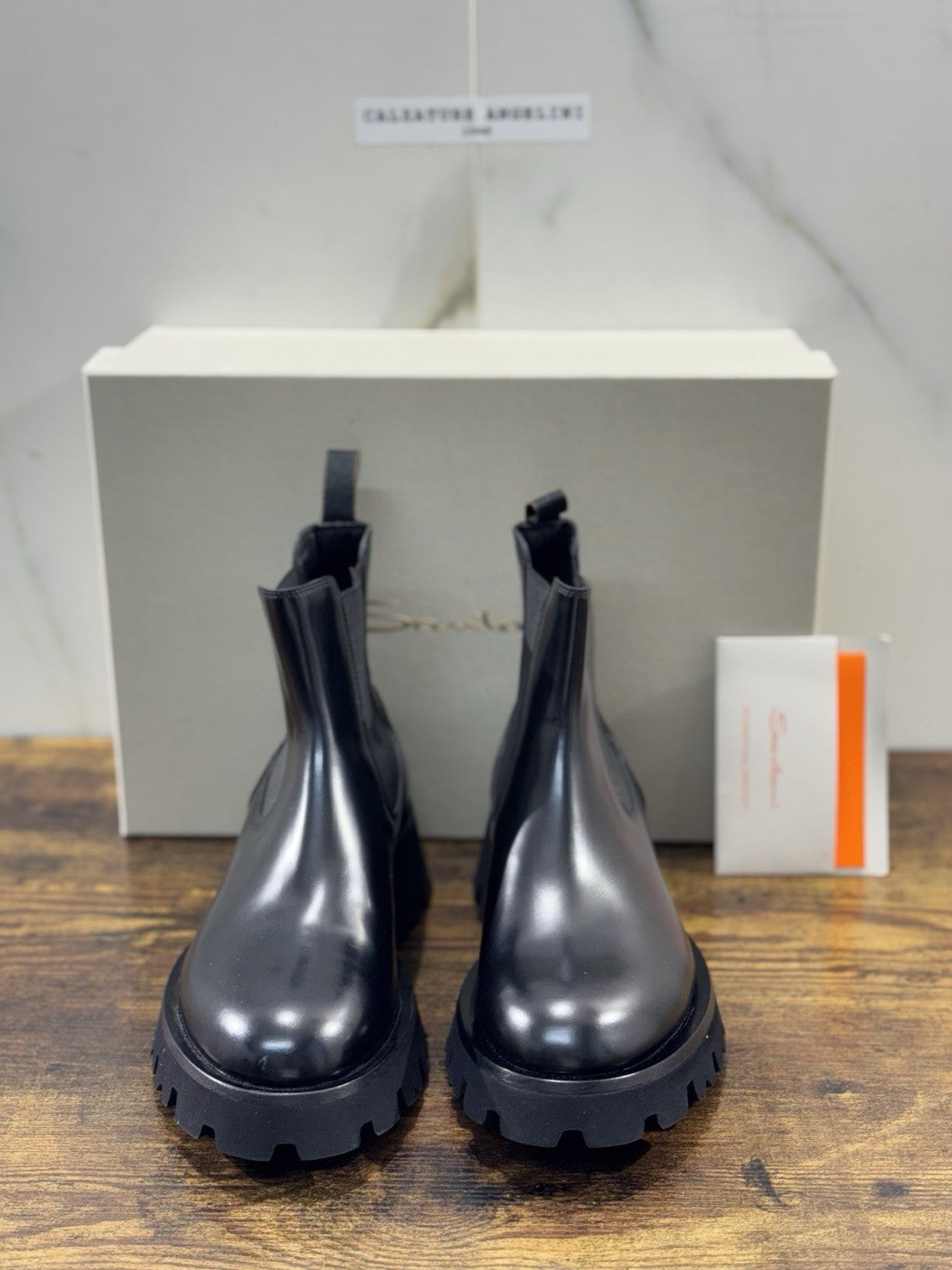 Santoni Chelsea Boot Pelle Nero Scarpa Santoni Donna 36