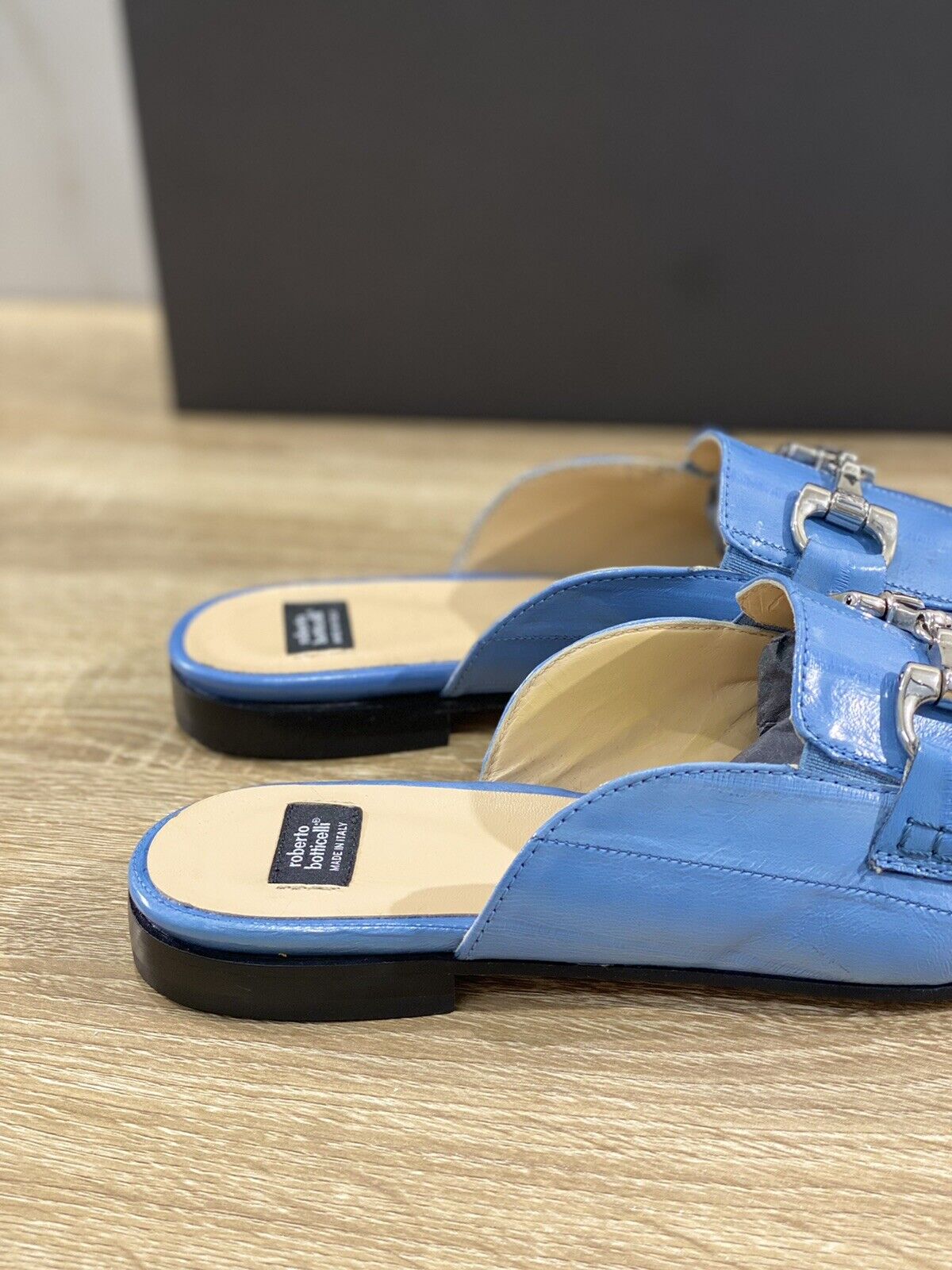 Roberto Botticelli sandalo donna in pelle Azzurro   Mules  luxury woman 38.5