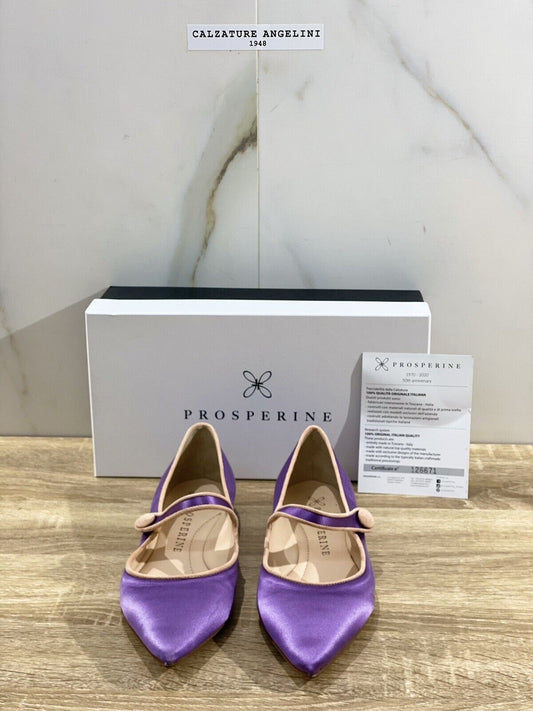 Prosperine Donna  Ballerina Lavorazione Sacchetto Raso Viola 37