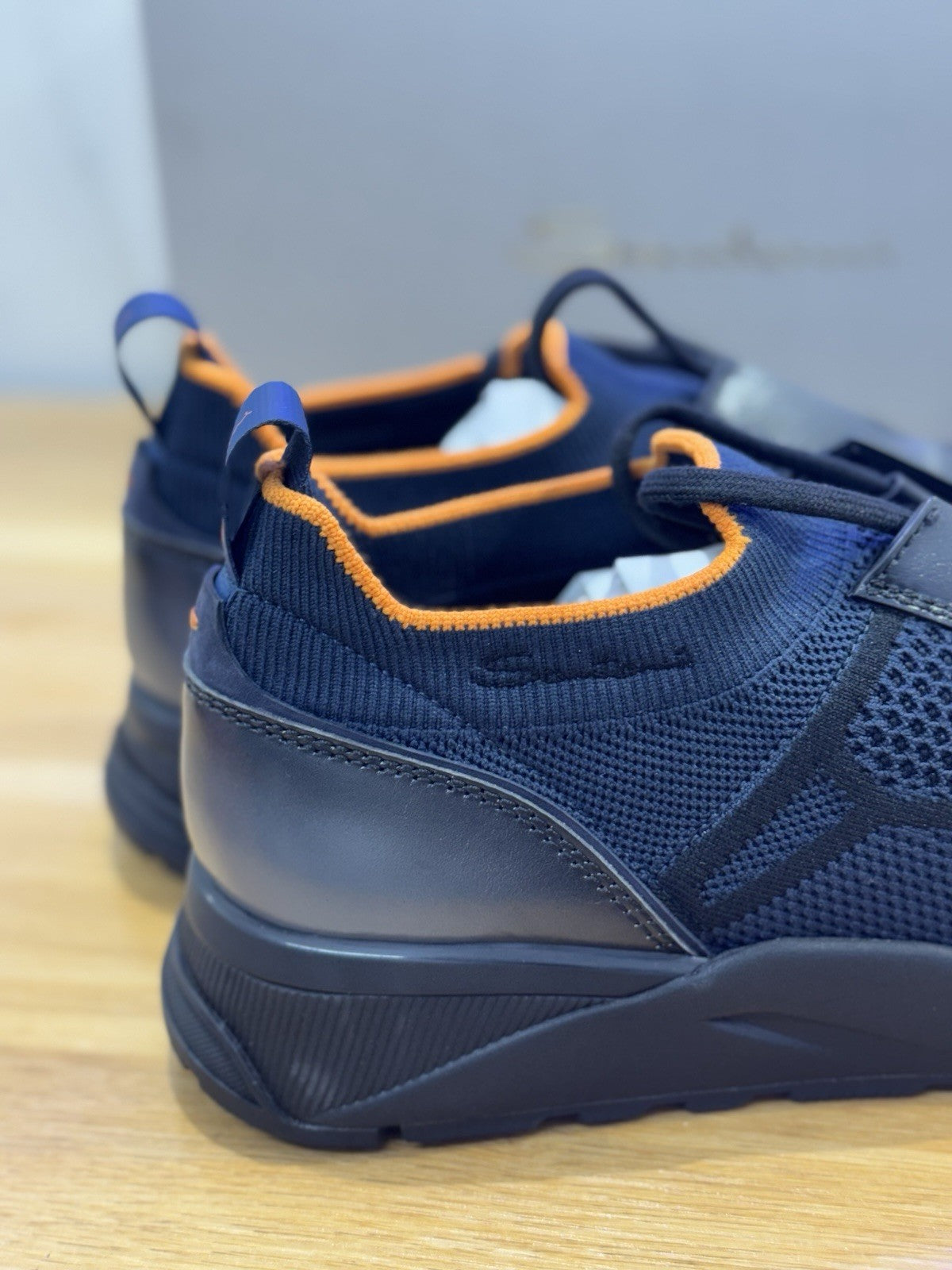 Santoni Innova Sneaker Pelle Tex Blu  Luxury Santoni Scarpa Uomo 42.5