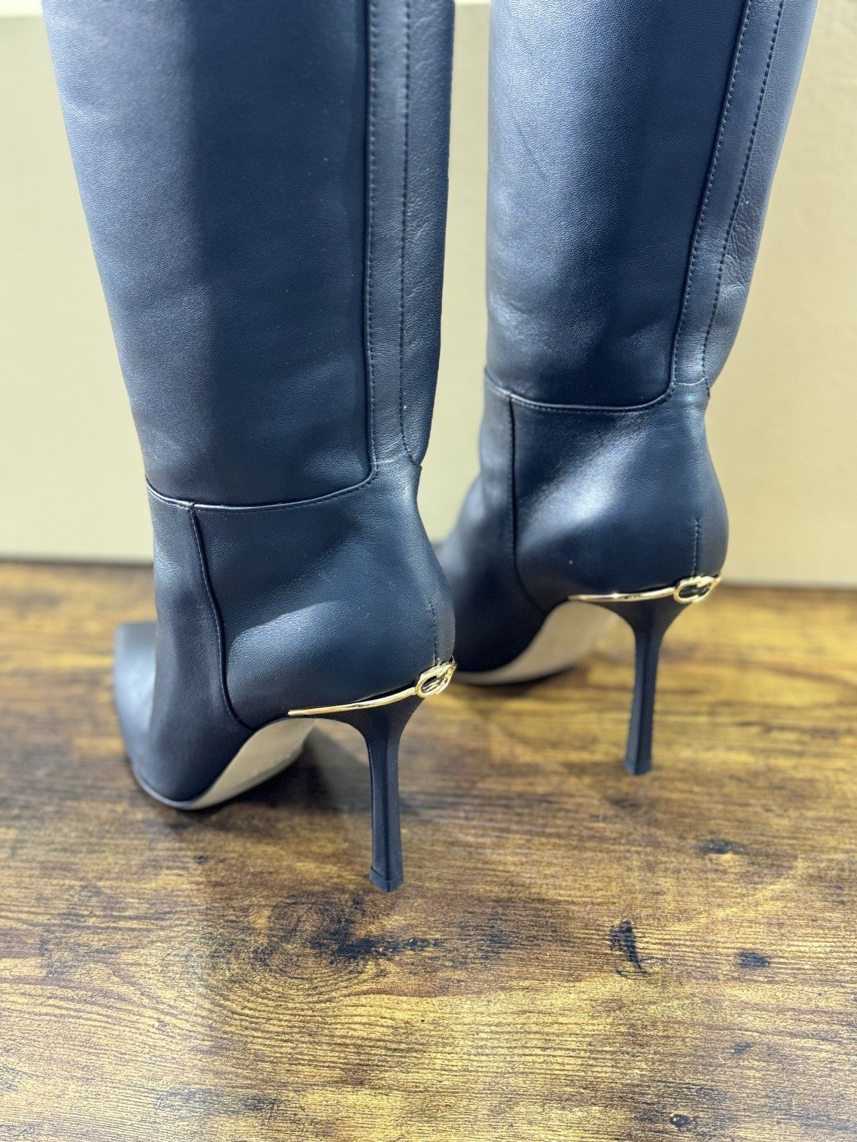 Ninalilou Stivale  Donna Pelle Nero Con Tacco Luxury Boot 41