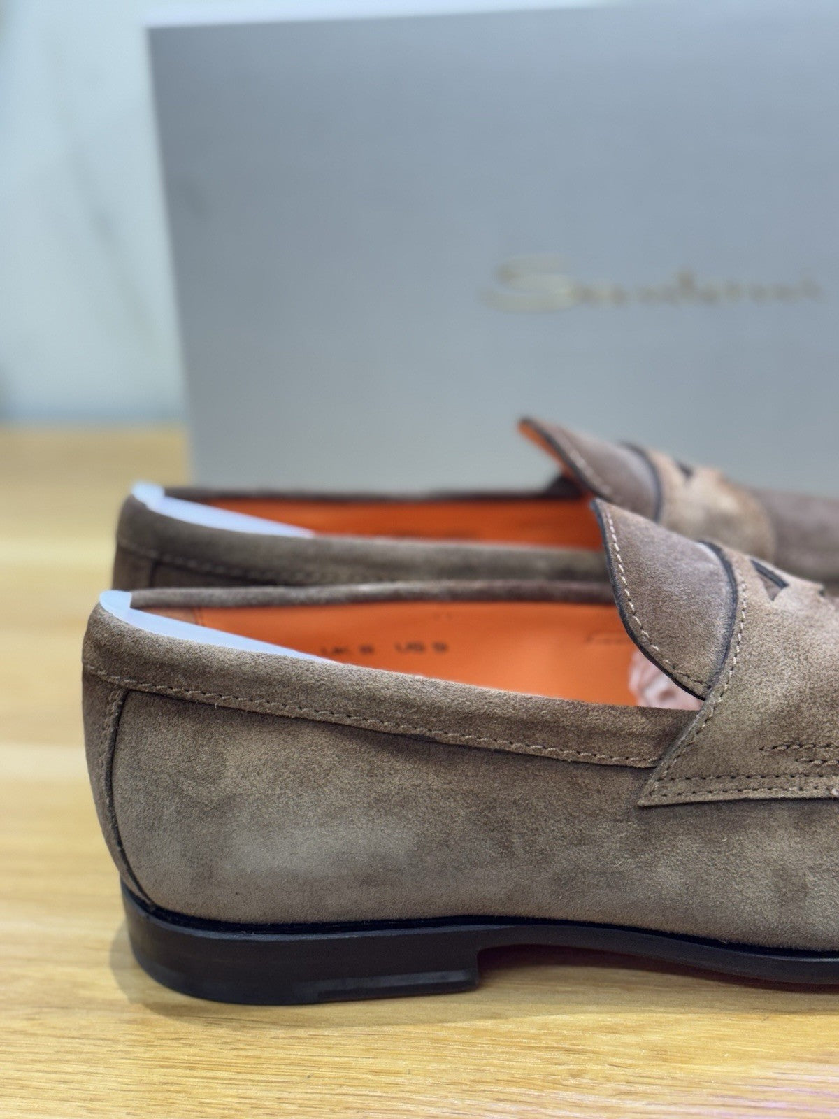 Santoni Mocassino Fondo Cuoio Suede Sabbia Luxury Santoni Uomo 42