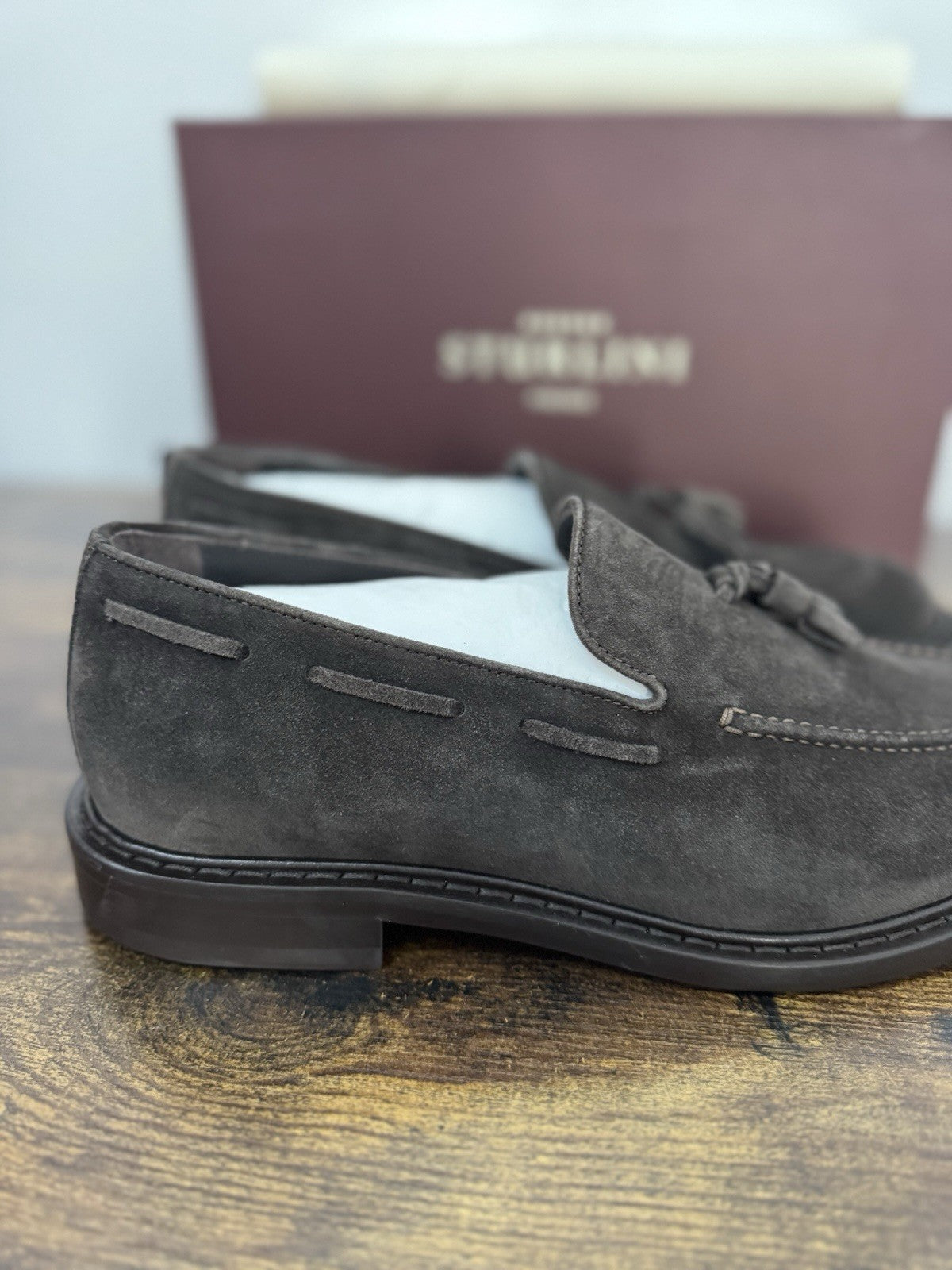 Sturlini  Mocassino Suede Marrone Tassel Loafer      Luxury Scarpa Uomo 42.5