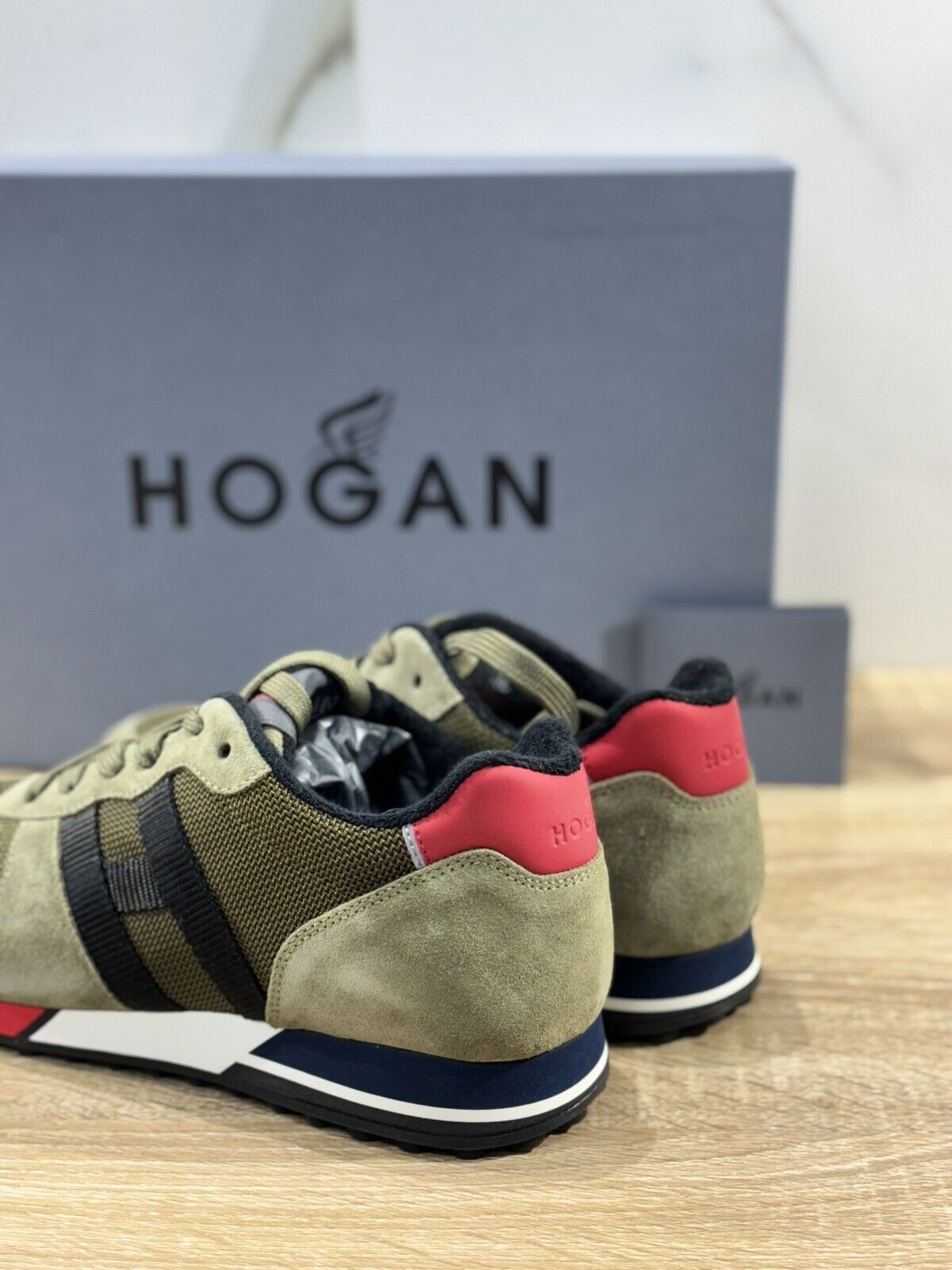 Hogan H383 sneaker uomo retro running Green  hogan luxury men shoes 39