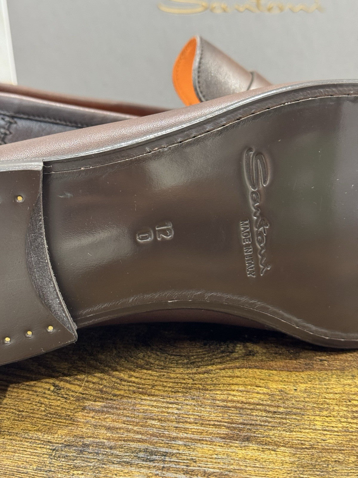 Santoni Mocassino  Flex Pelle Marrone Luxury Santoni Scarpa Uomo 45