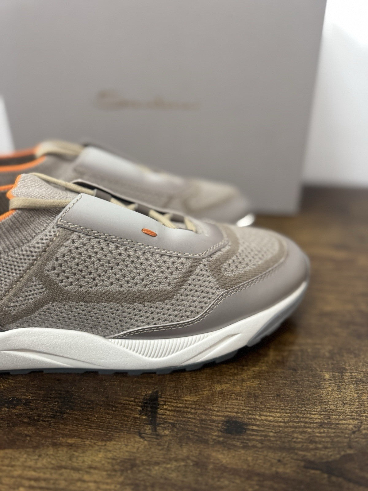 Santoni Innova Sneaker Beige Casual Luxury Santoni Scarpa Uomo 41.5