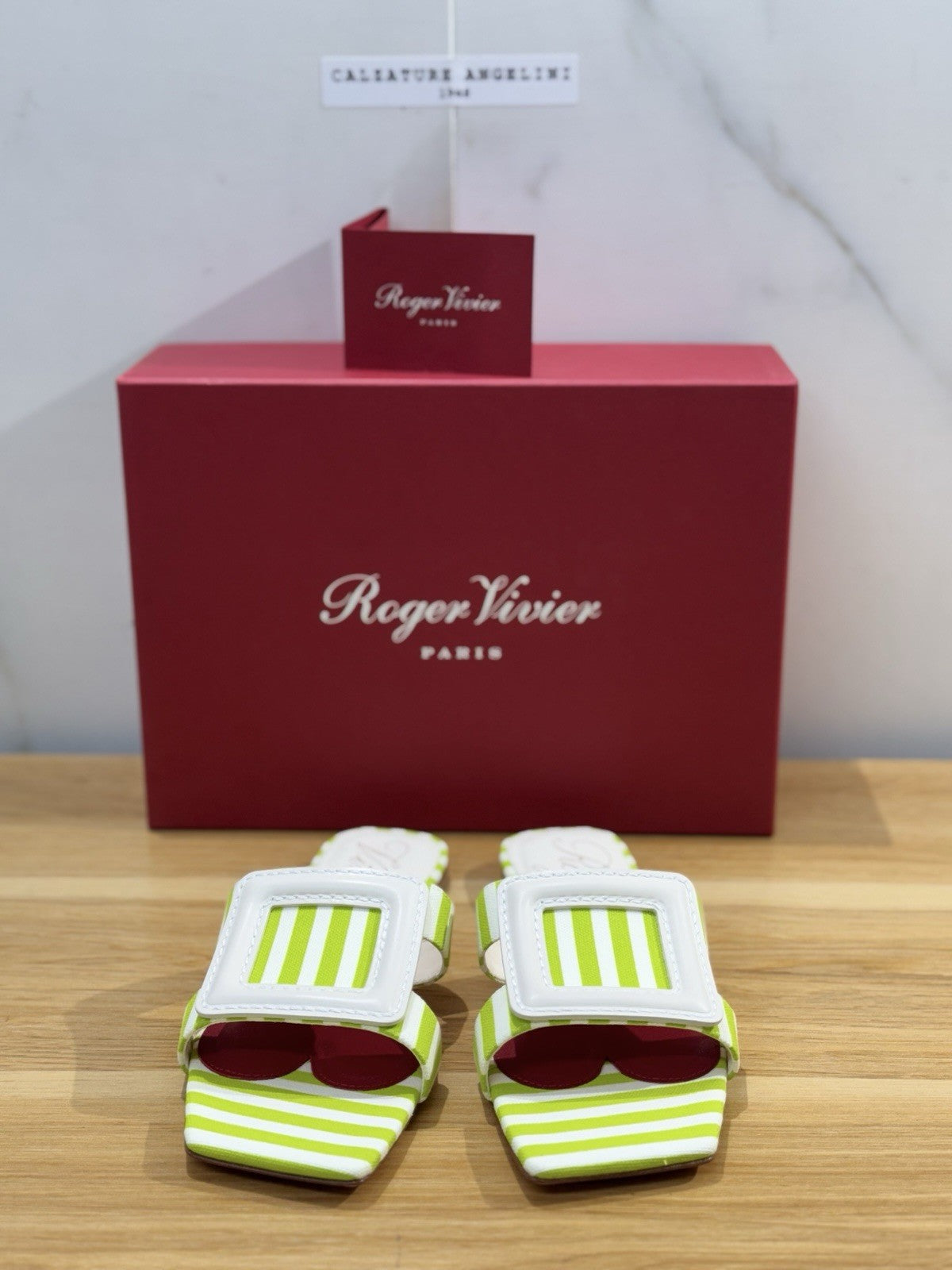 Roger Vivier Paris Sandalo  Verde Bianco  Luxury Sandalo Donna 37.5