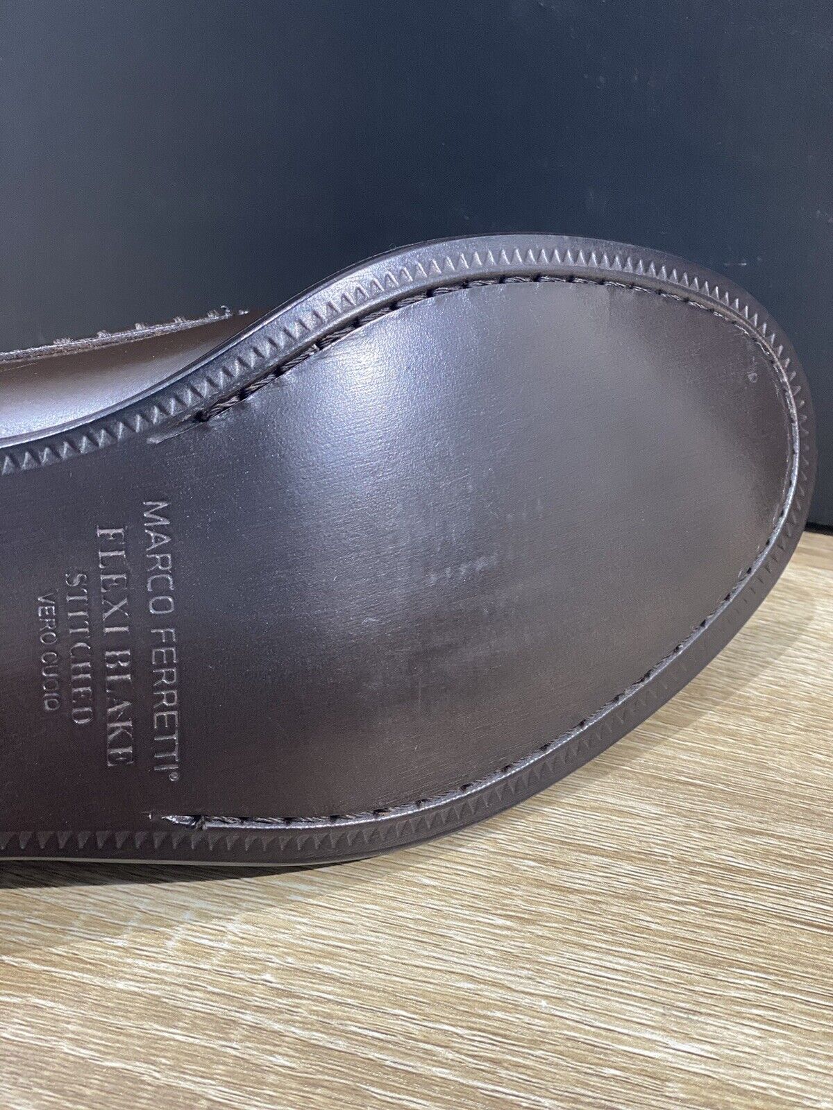 Marco Ferretti Mocassino uomo fondo cuoio blake made in italy Pelle Ebony 44