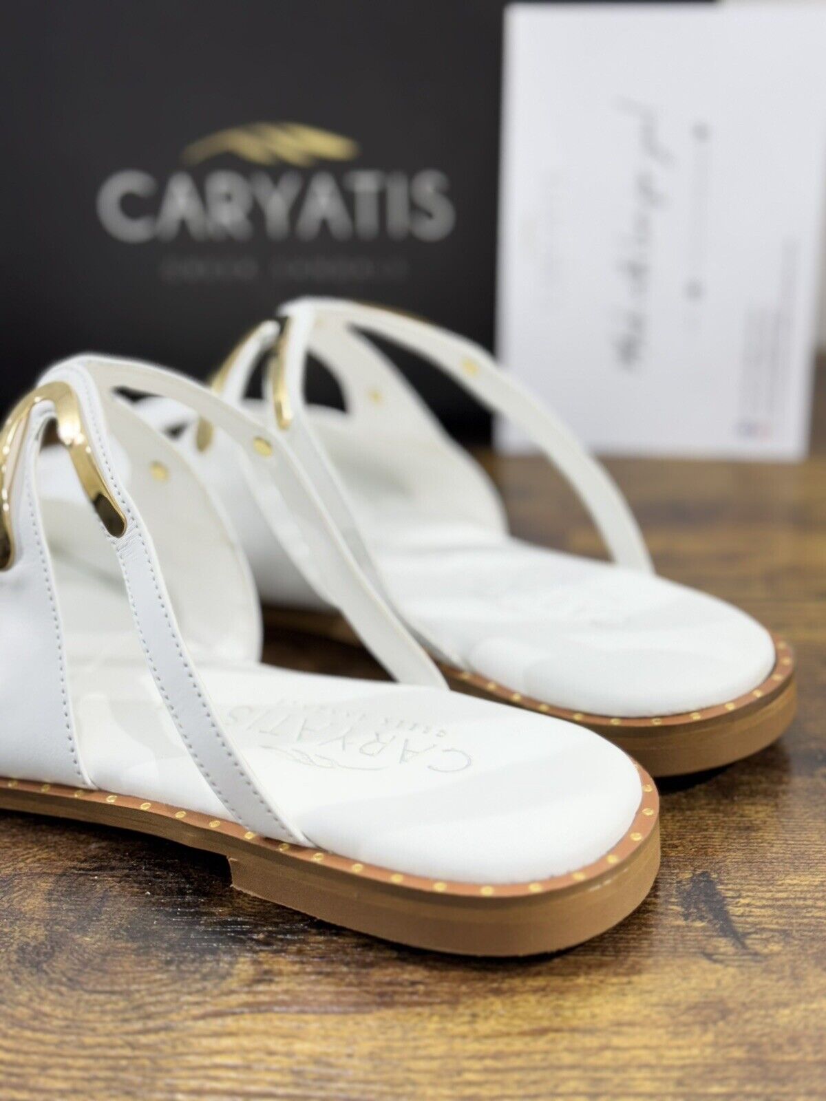 Caryatis Greek Sandal Donna Pelle Bianco Casual Original Greek Sandal 41