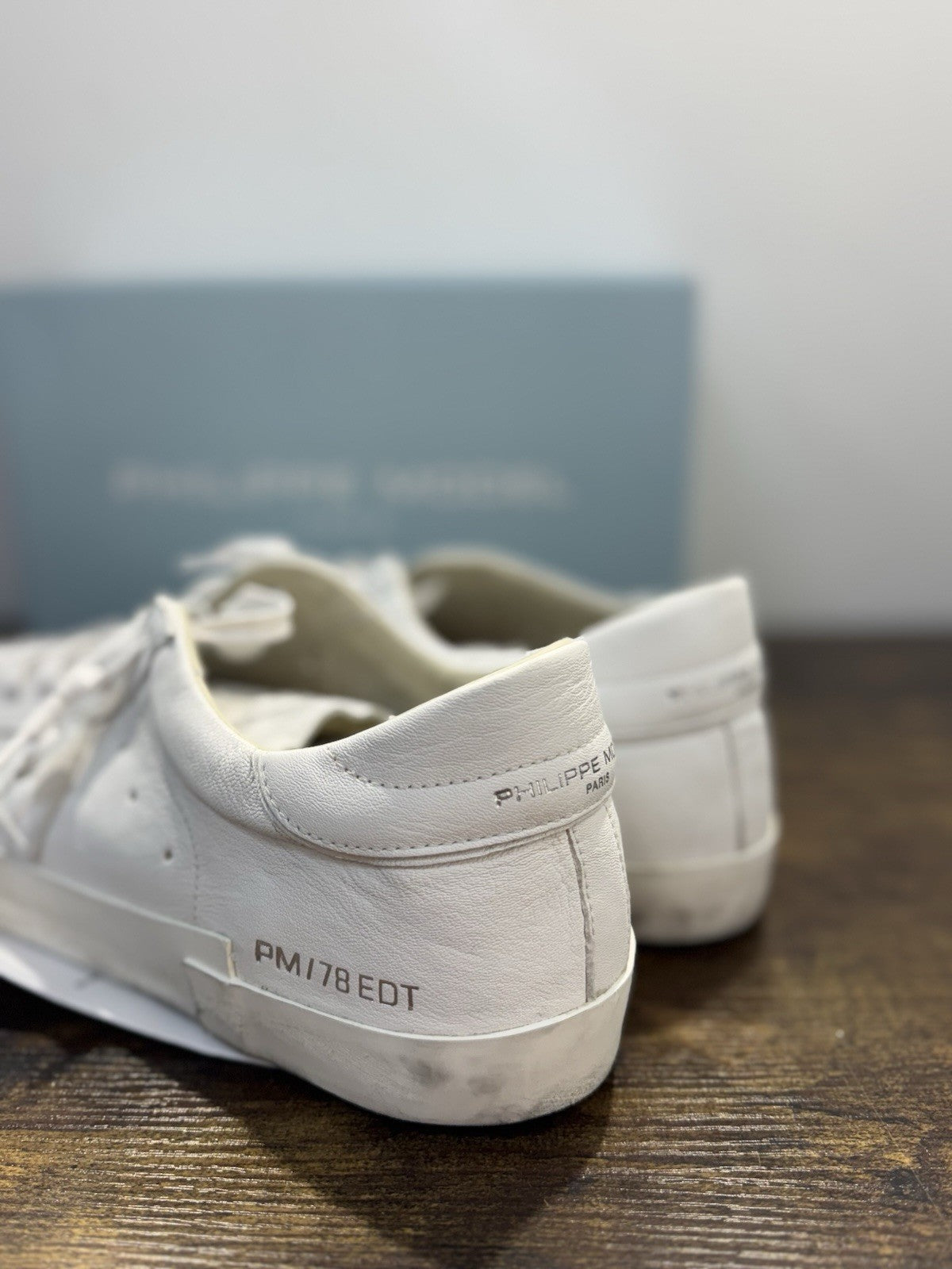 Philippe Model Paris Low Pelle Bianca  Casual Sneaker Uomo 45