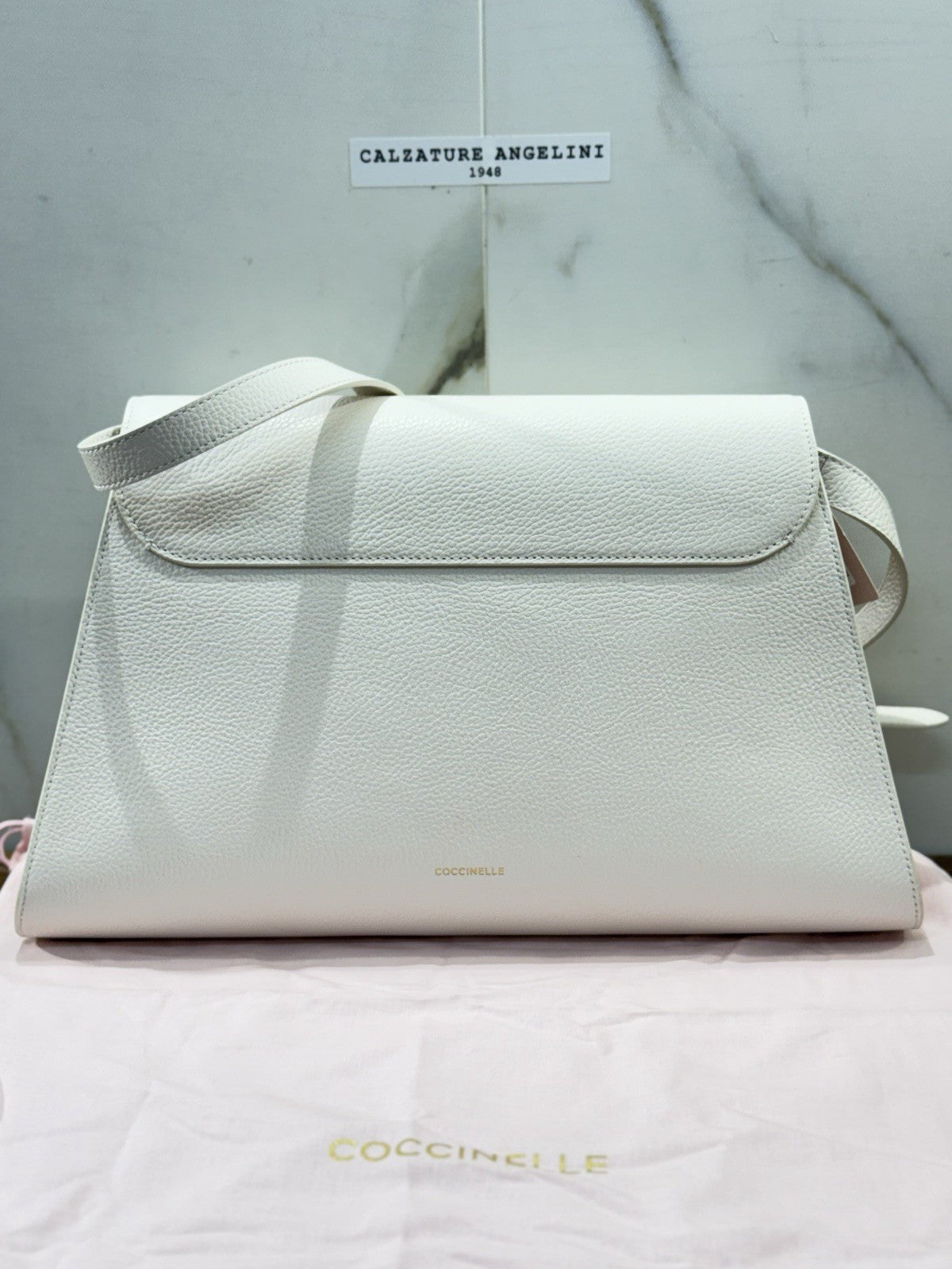 Coccinelle Borsa  Dew Grande Bianca  100% Pelle Made In Italy Donna Tracolla