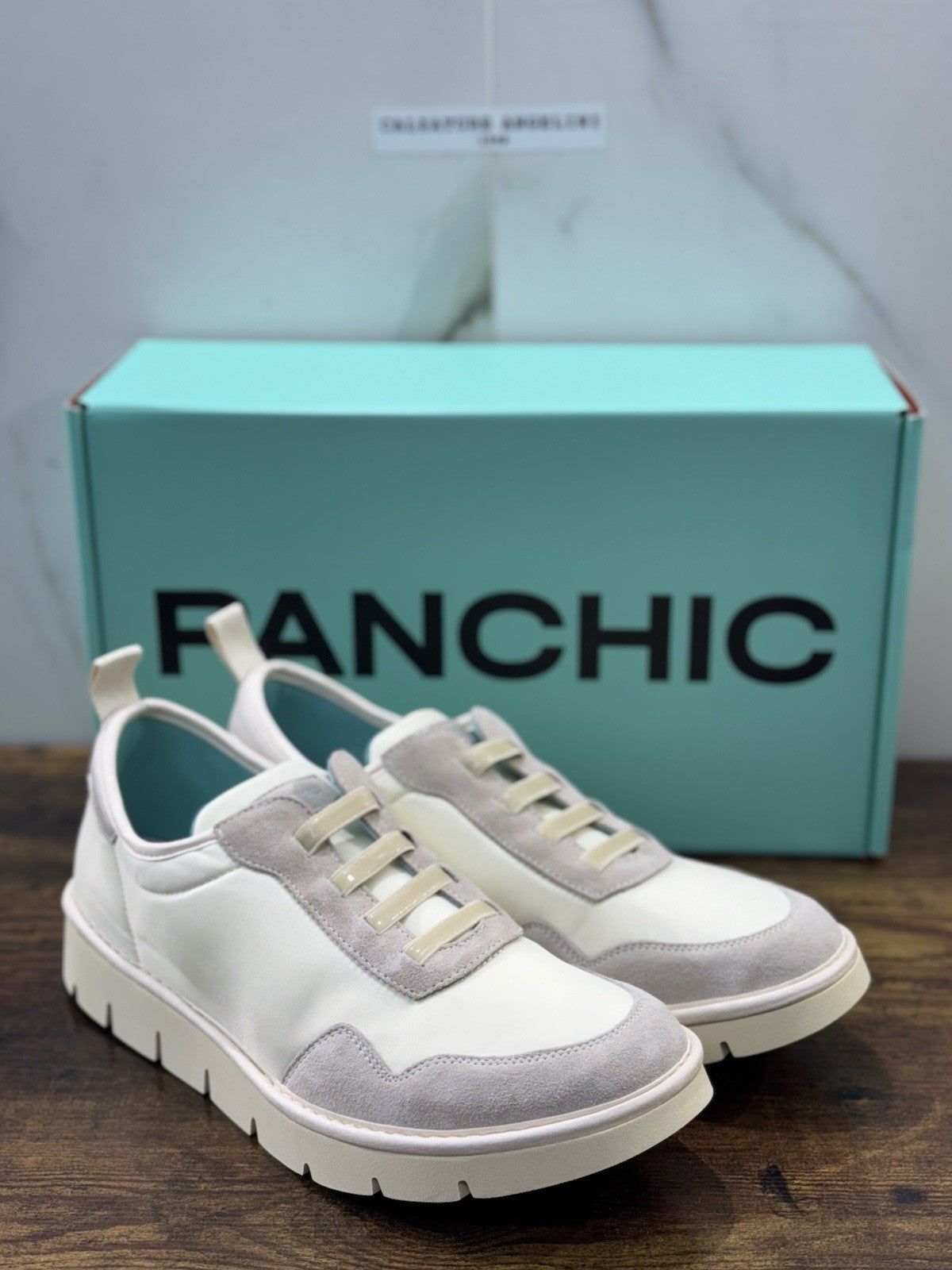 Panchic Slip On Scarpa Suede Nylon Beige  Casual Donna 37