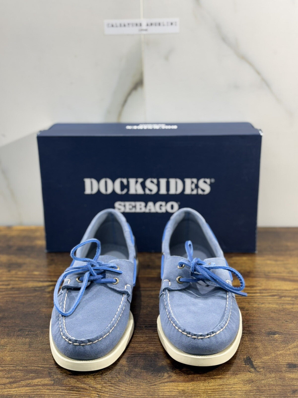 Sebago Docksides Portland Suede Indigo    Scarpa Da Barca Uomo Sebago 41.5