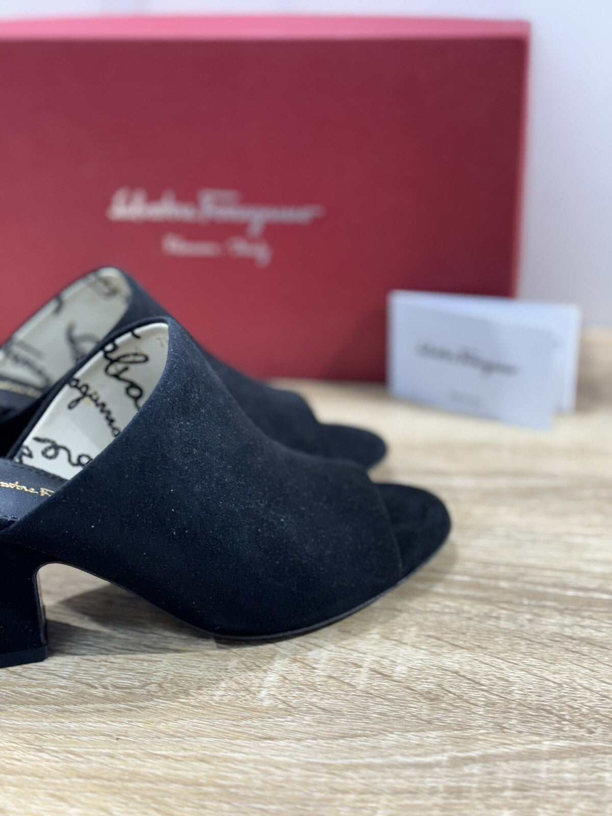 Salvatore Ferragamo Mule  Donna Sophie  Suede Nero Luxury Ferragamo Woman 36.5