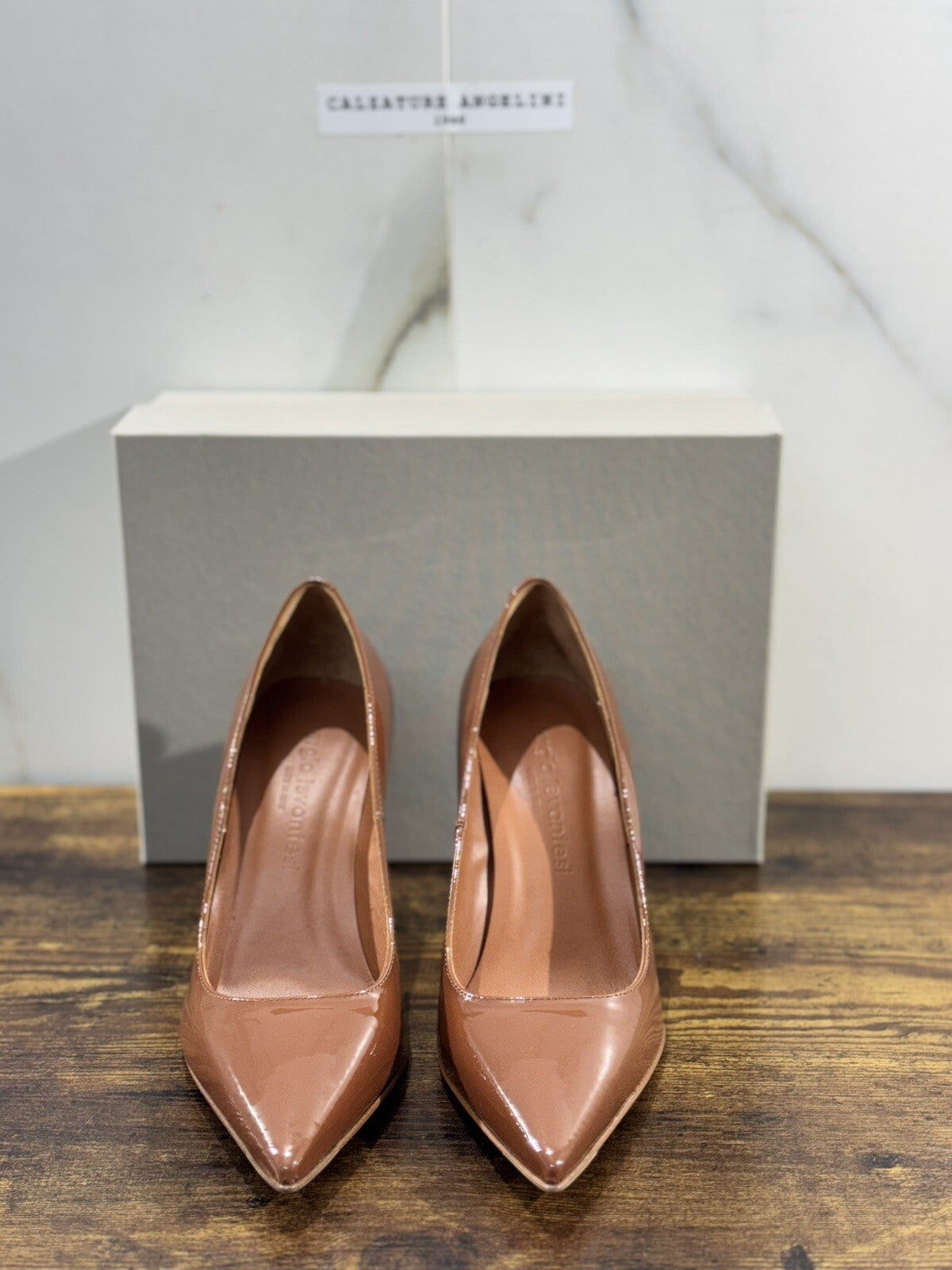 Sergio Levantesi Decollete’ donna Musa Pelle Avana   made in italy luxury 38.5