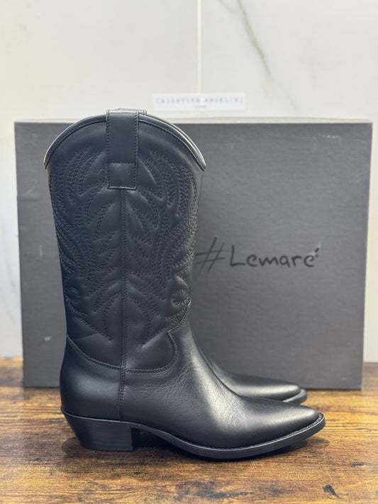 Lemare’ Texano Pelle Nero Casual Donna Texano Pelle Nero 37