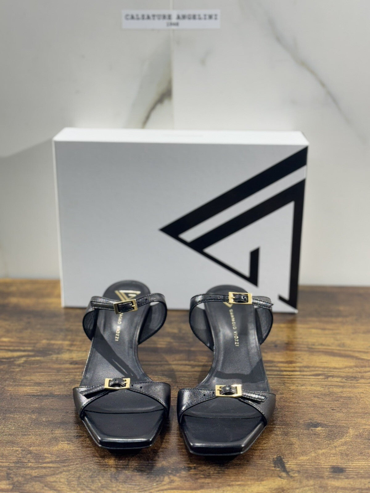 Giampaolo Viozzi Sandalo  Donna Nero   Pelle Tacco     Luxury Woman Sandal 41