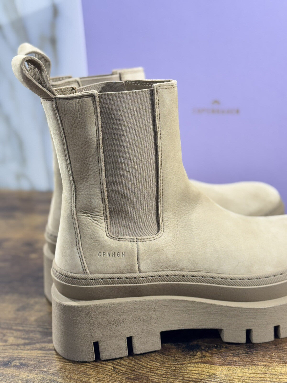 Copenhagen Chelsea Boot Combat Donna Pelle Nabuk Taupe     Casual Boot 36
