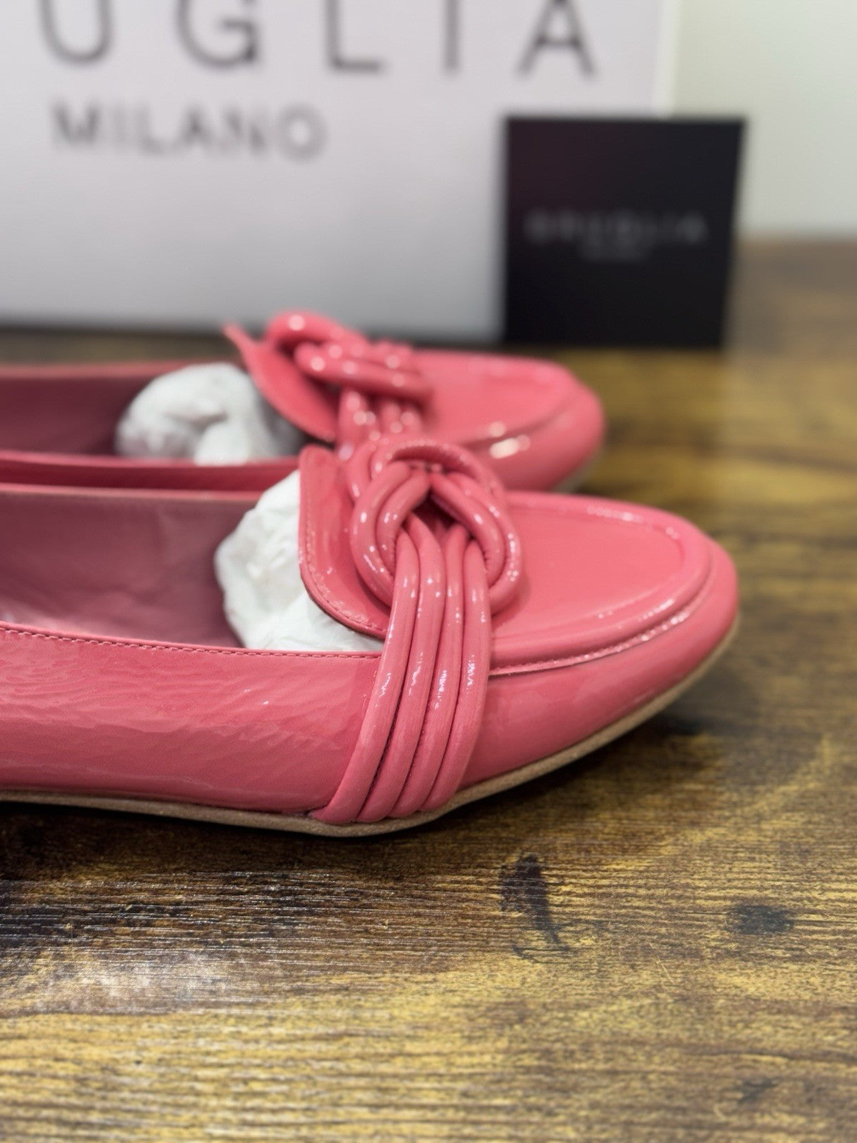 Bruglia Milano Mocassino Pink  Pelle  Top Quality Scarpe Donna 39