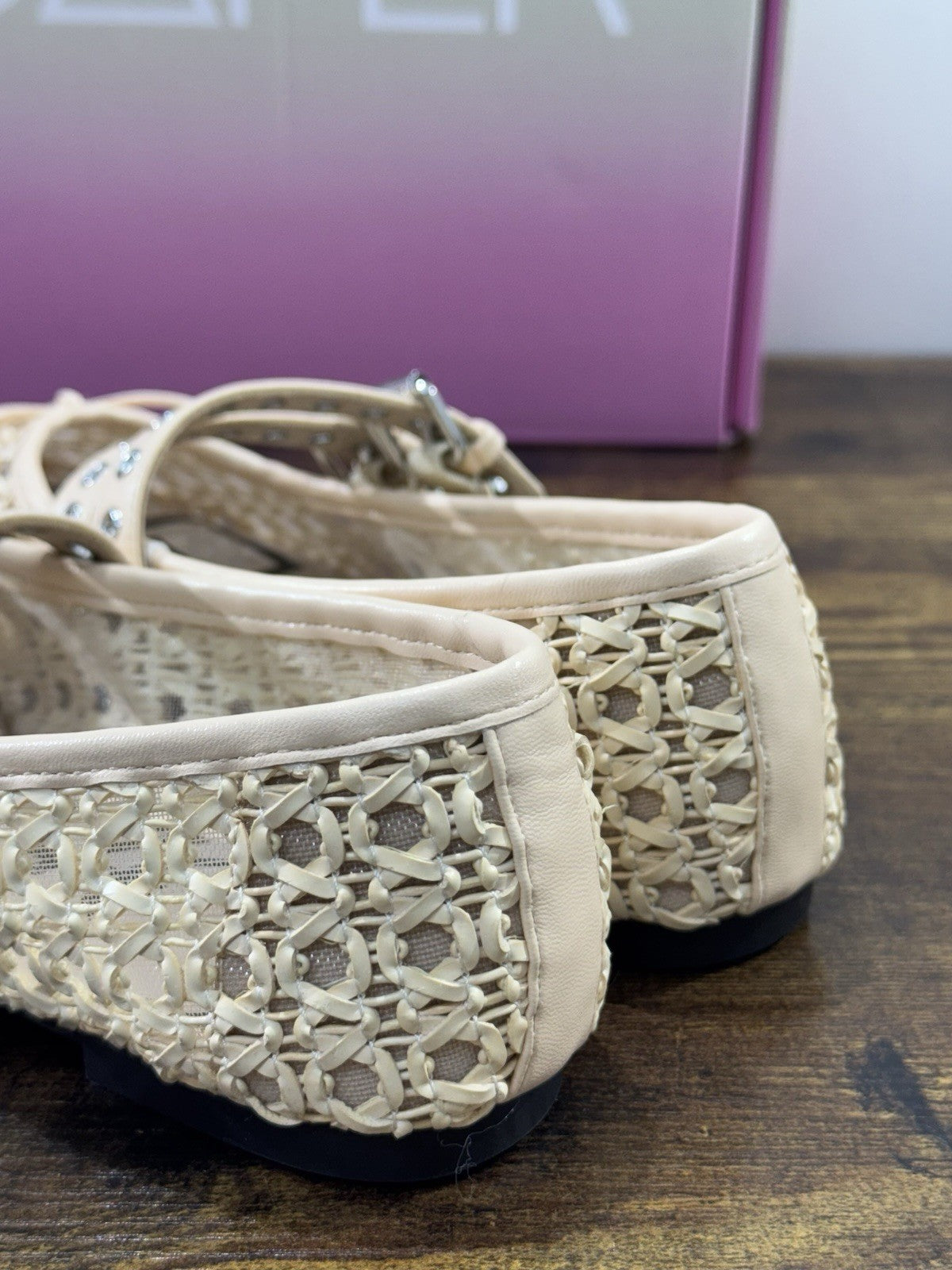 Ballerina Loafer Anna Pelle Nude   Intrecciata Donna 38