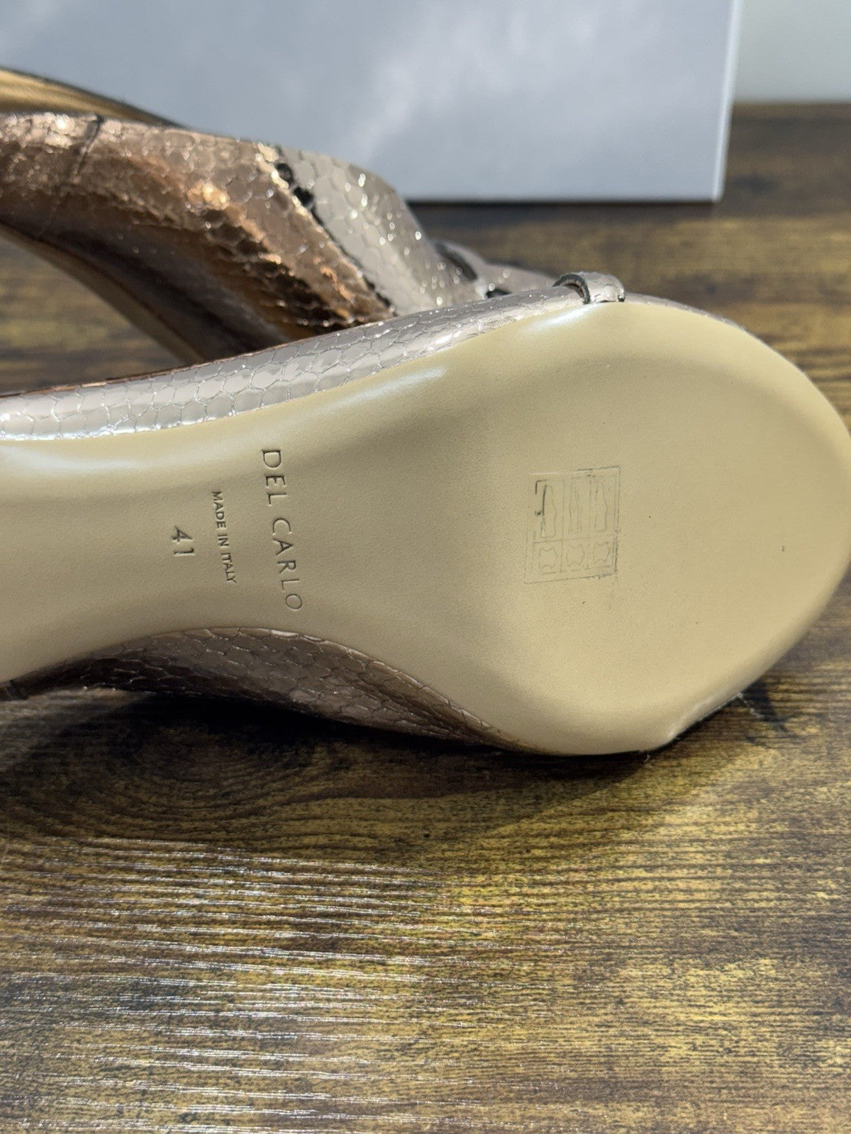 Del Carlo Sandalo    Pelle Nude   Luxury Made In Italy Sandal  Donna 41