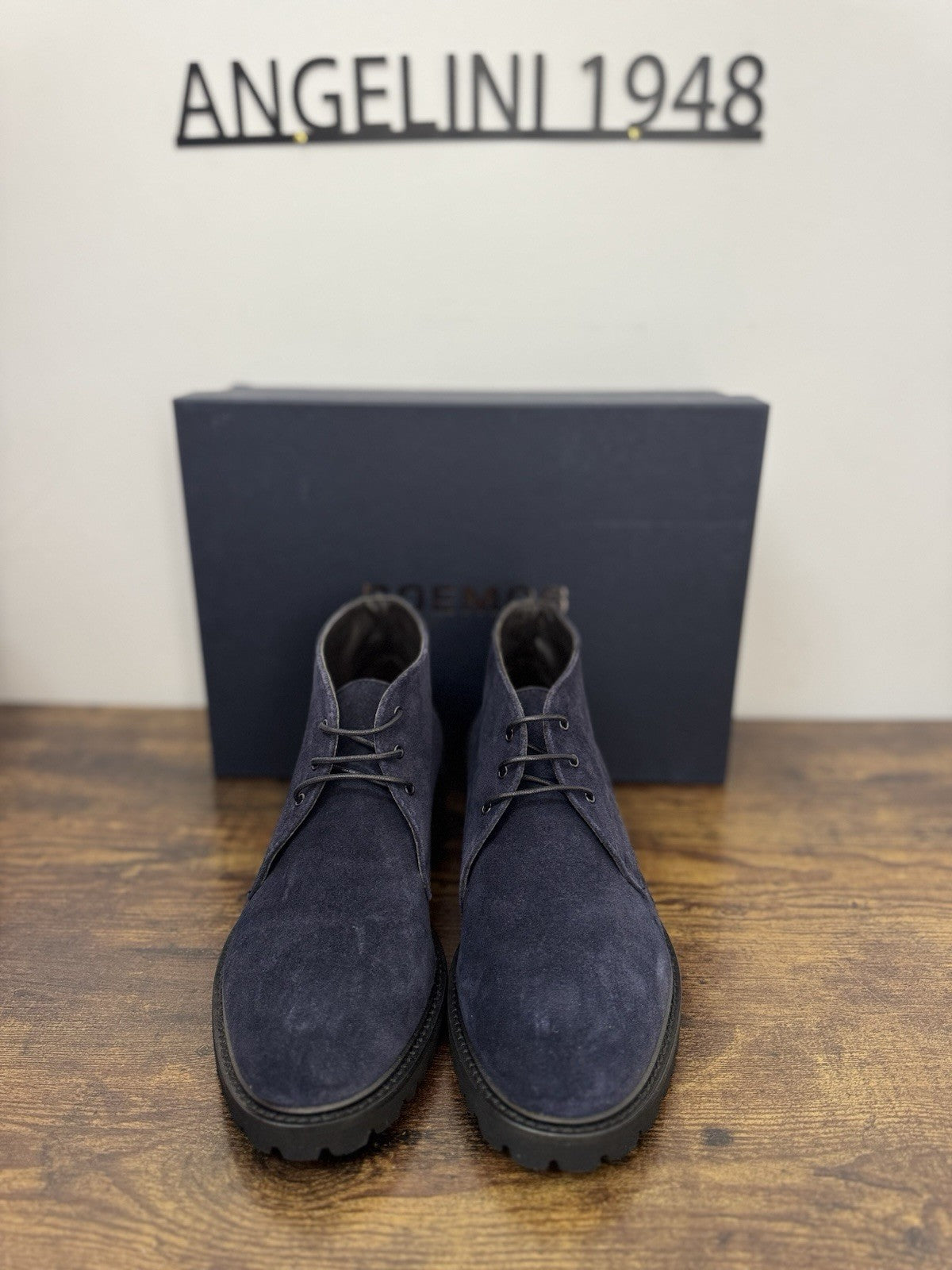 Boemos Polacchino Suede Blu  100% Made In Italy Casual Boot Uomo 44