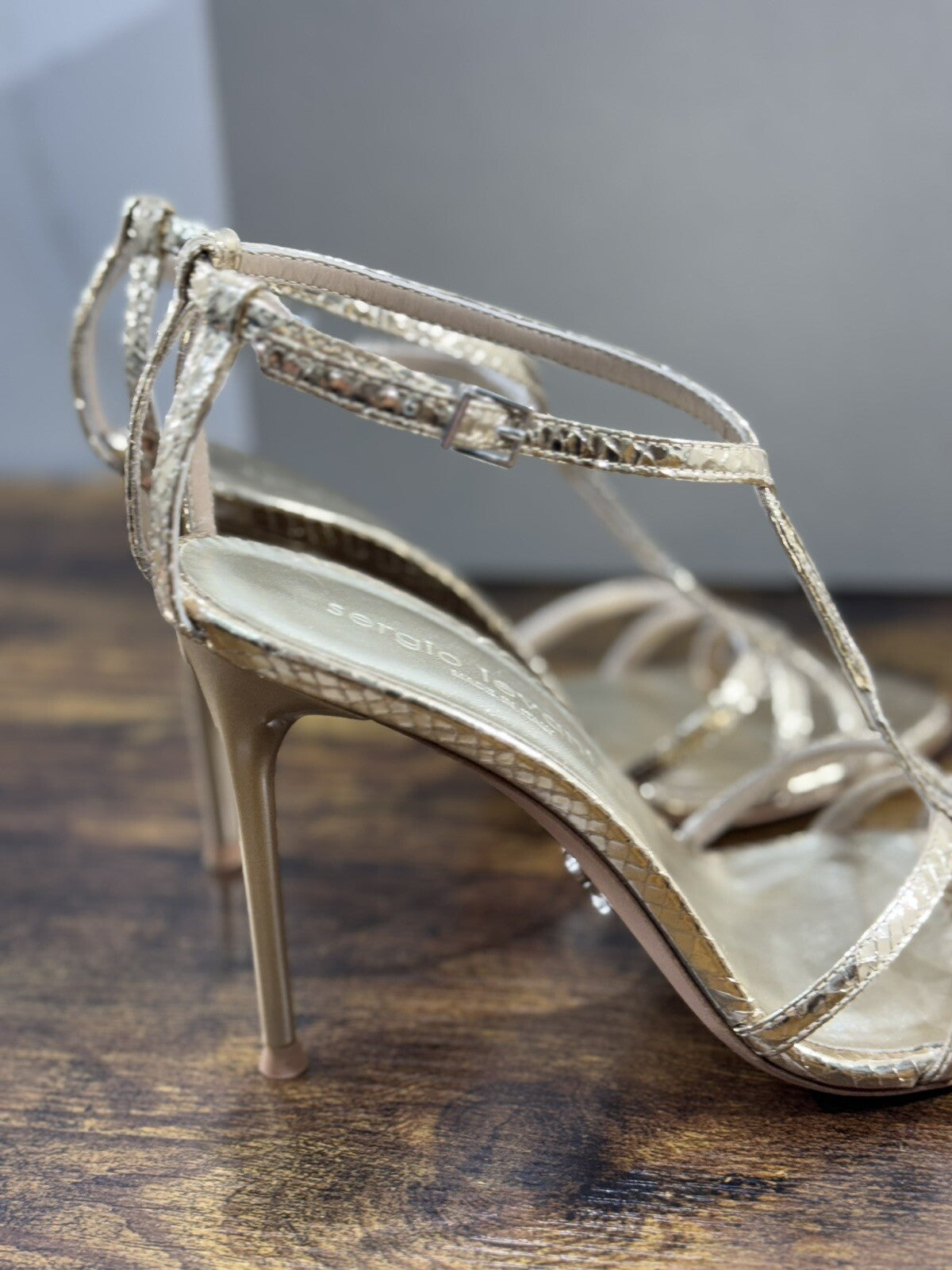 Sergio Levantesi Sandalo  Donna Raissa   Pelle Platin     Luxury Woman Sandal 38