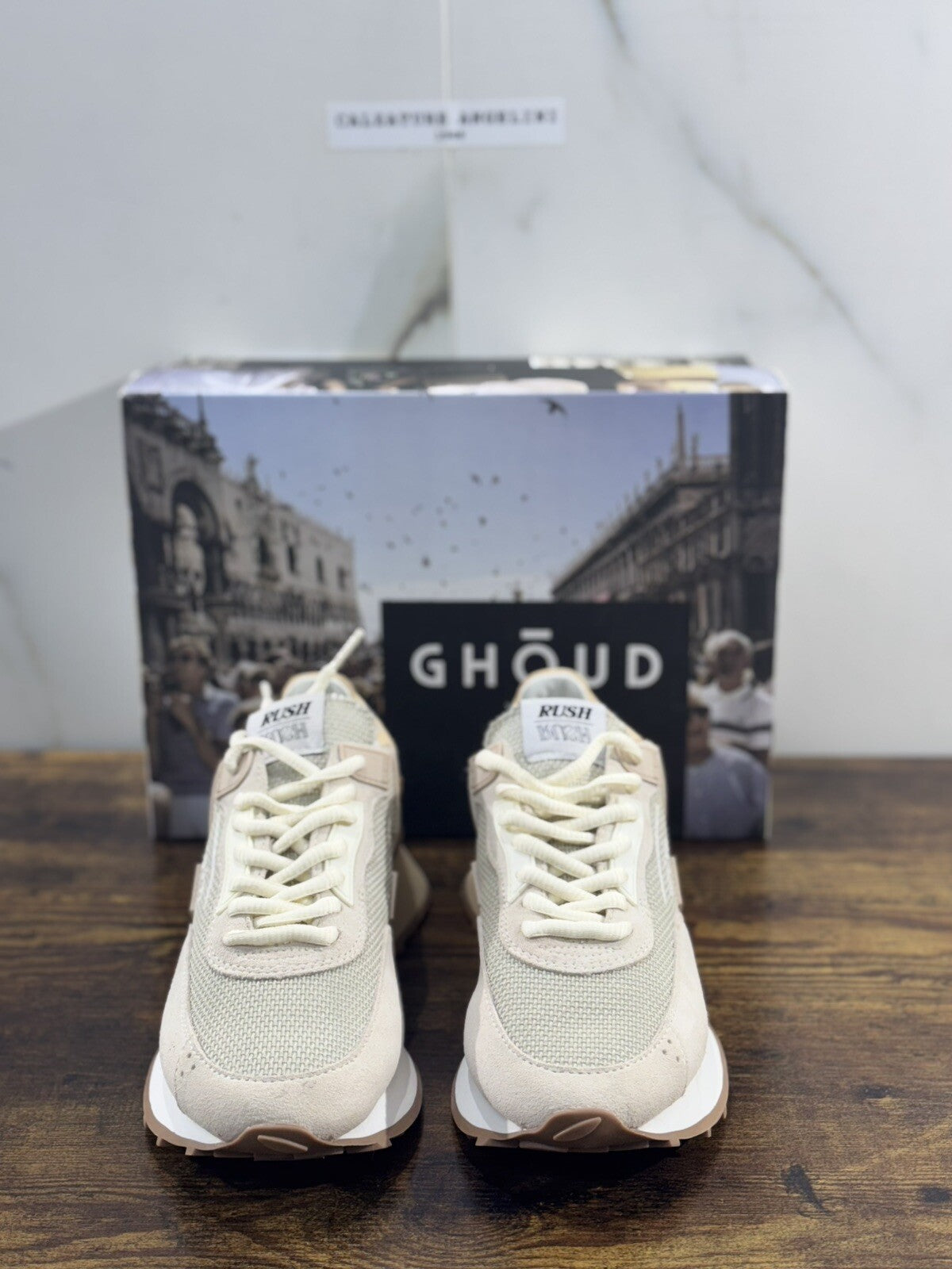 Ghoud Sneaker Donna Rush  Pelle Beige   Casual Woman Sneaker 36